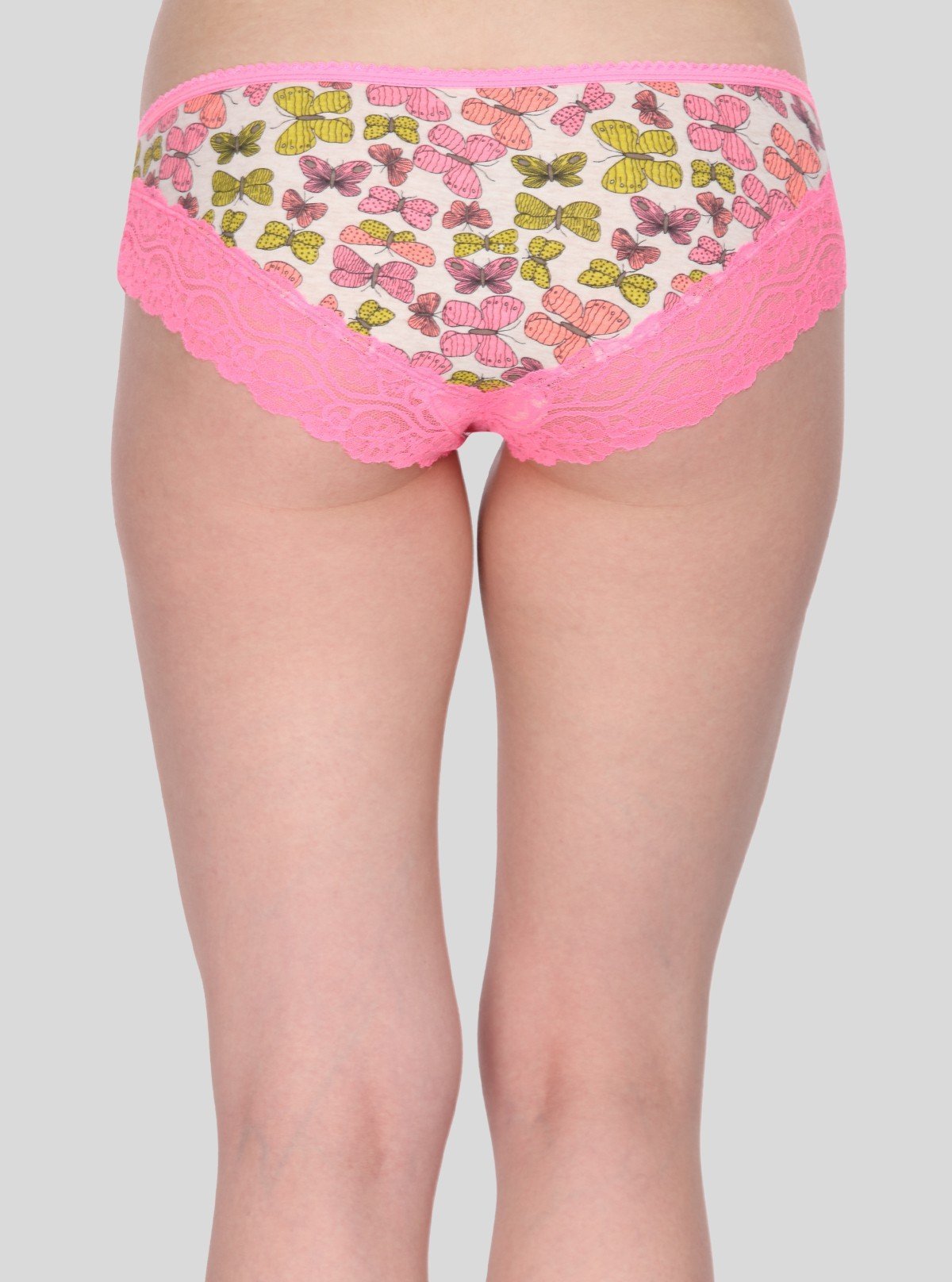 Women's Pink Butterfly Print Brief – Soft Cotton Mid - Rise Underwear by Boer and Fitch - Boer and Fitch