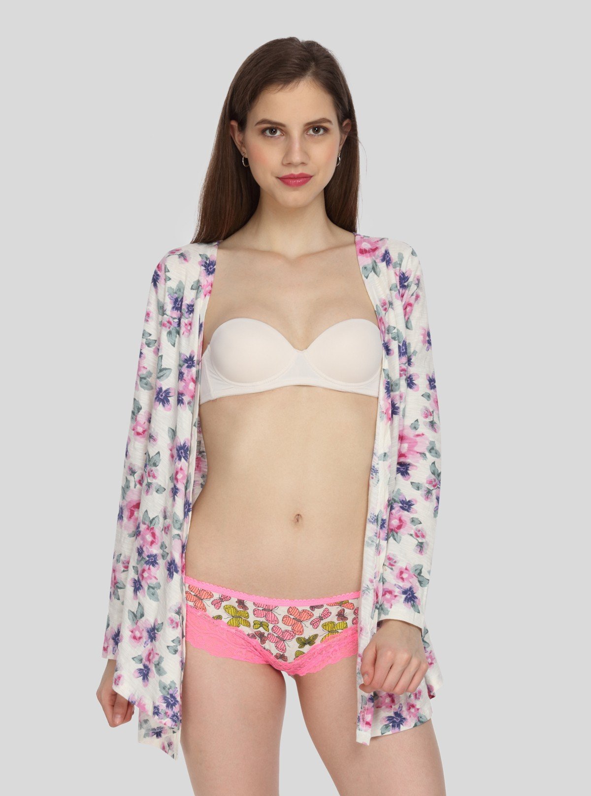 Women's Pink Butterfly Print Brief – Soft Cotton Mid - Rise Underwear by Boer and Fitch - Boer and Fitch