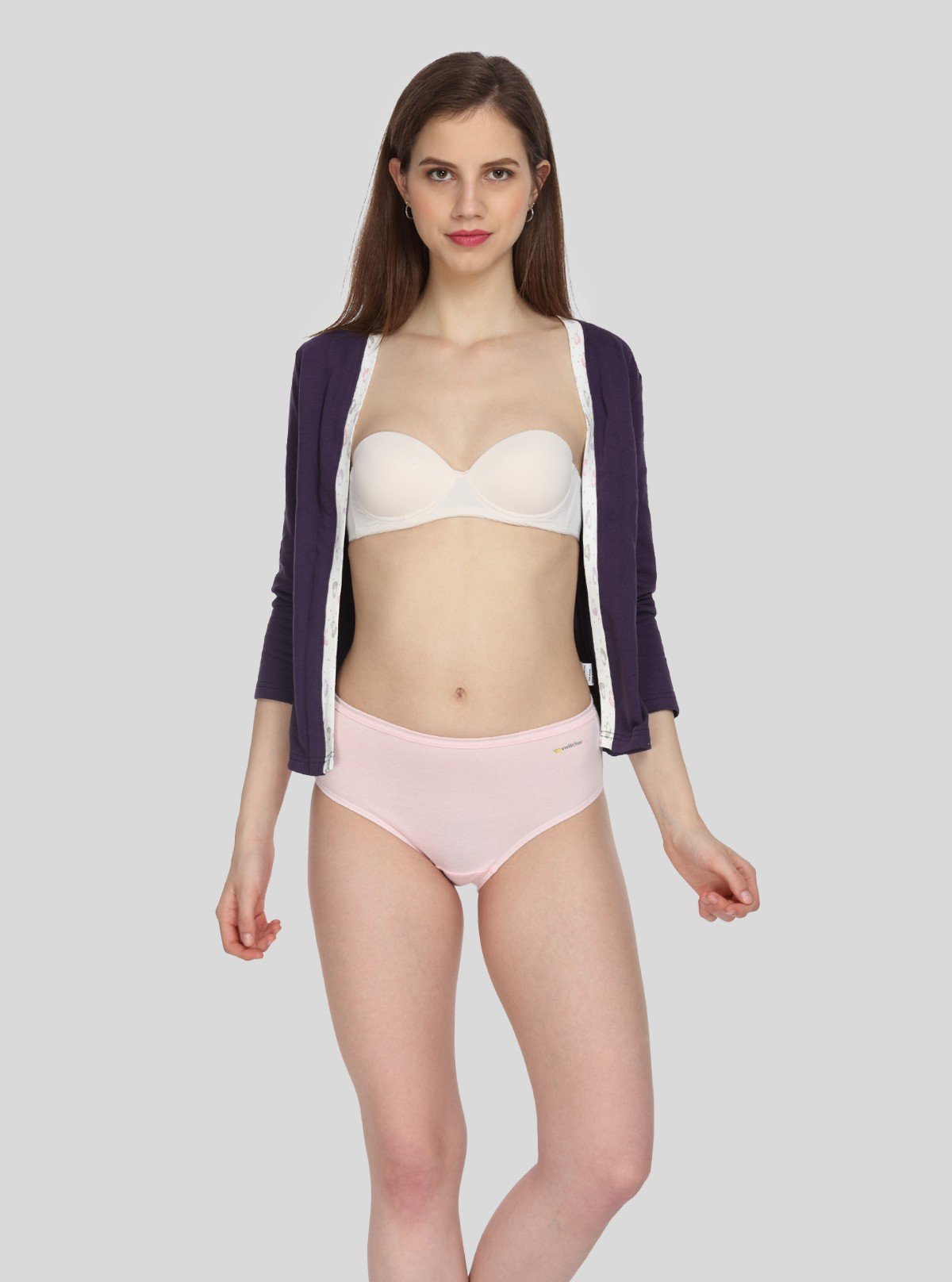 Women’s Pink Cotton Elastane Brief – Soft Stretch Everyday Innerwear - Boer and Fitch