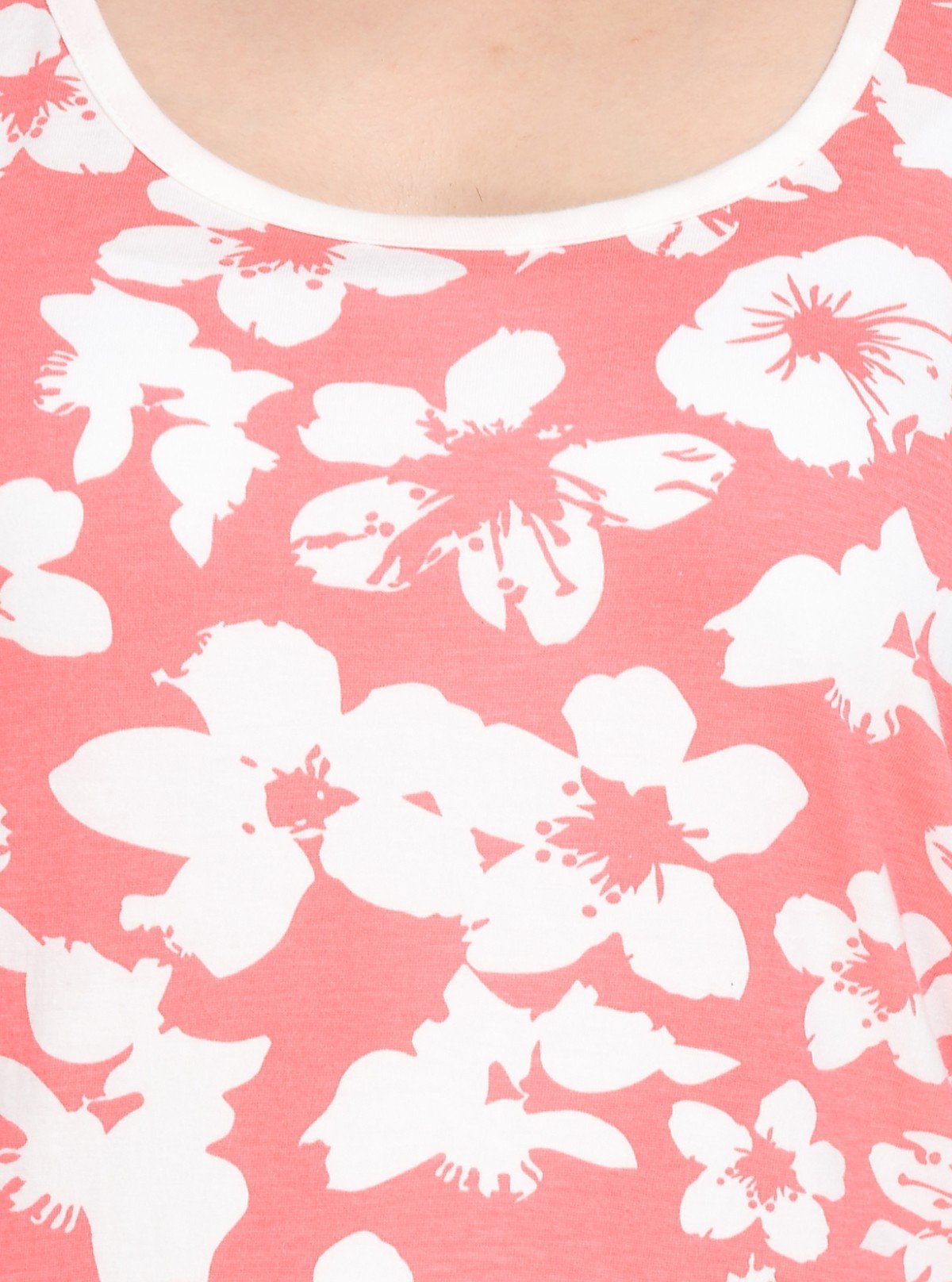 Women's Pink Floral Sleeveless Cotton Elastane Jersey Top by Boer & Fitch - Boer and Fitch