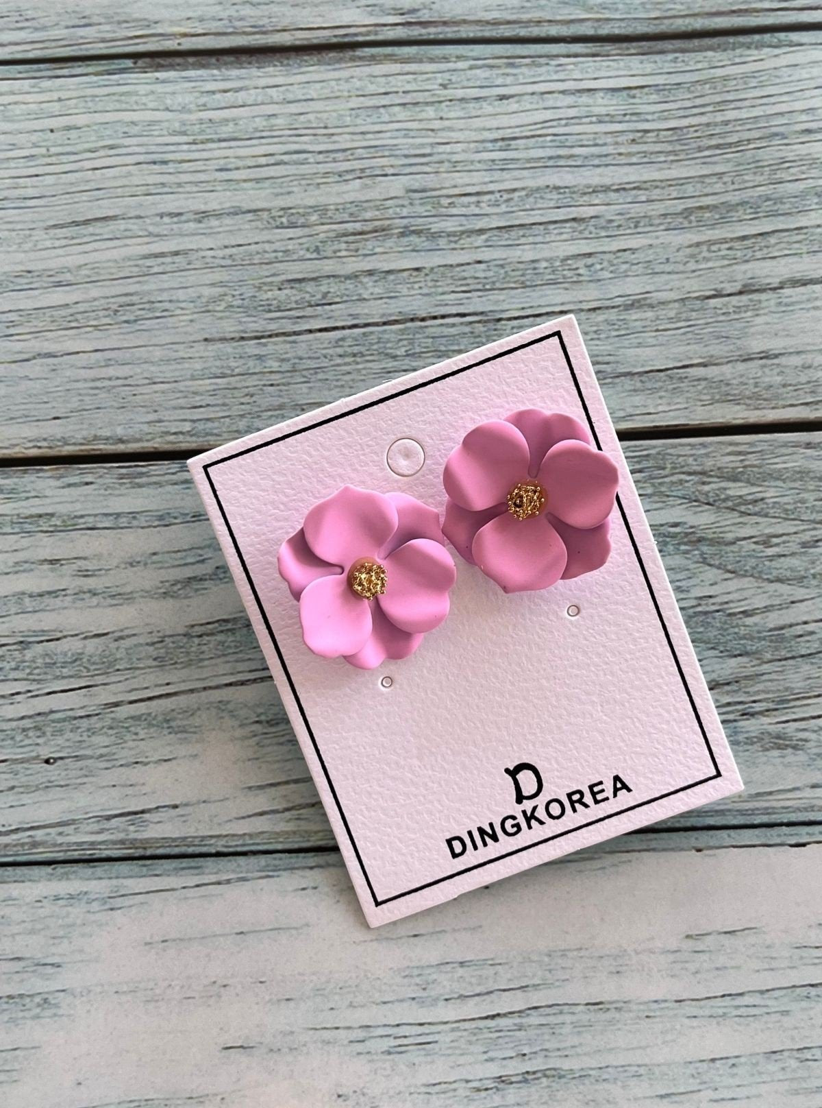 Women’s Pink Floral Stud Earrings – Elegant Everyday Bloom - Boer and Fitch