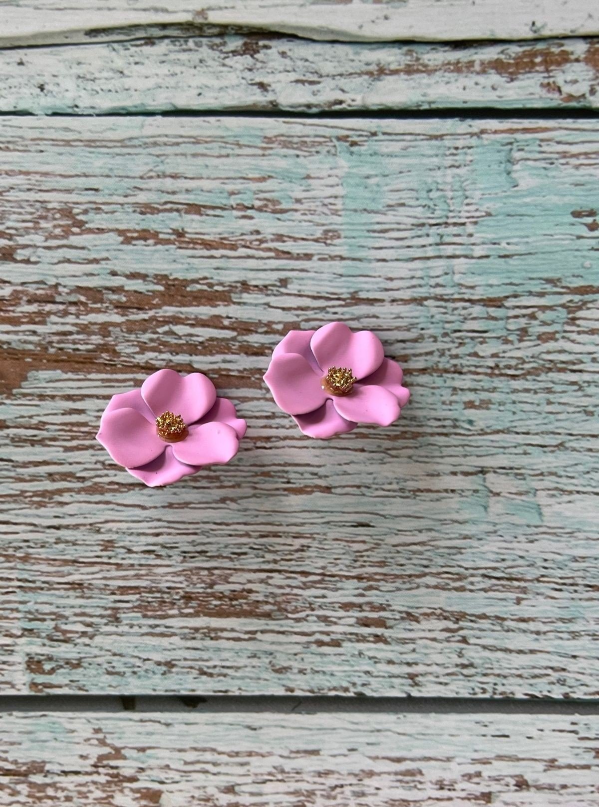 Women’s Pink Floral Stud Earrings – Elegant Everyday Bloom - Boer and Fitch