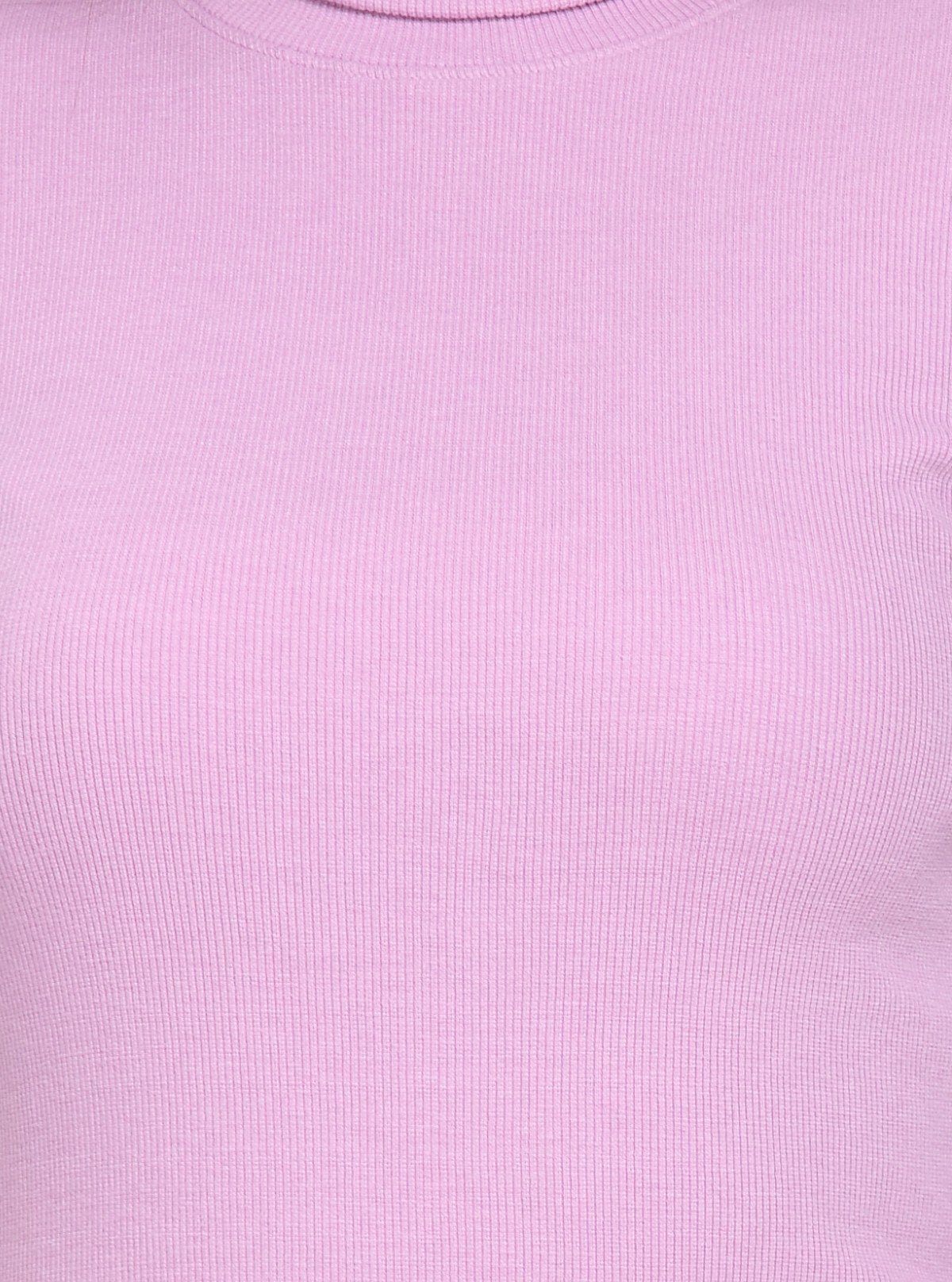 Women's Pink High Neck Ribbed Long Sleeve Cotton Stretch Dress - Boer and Fitch