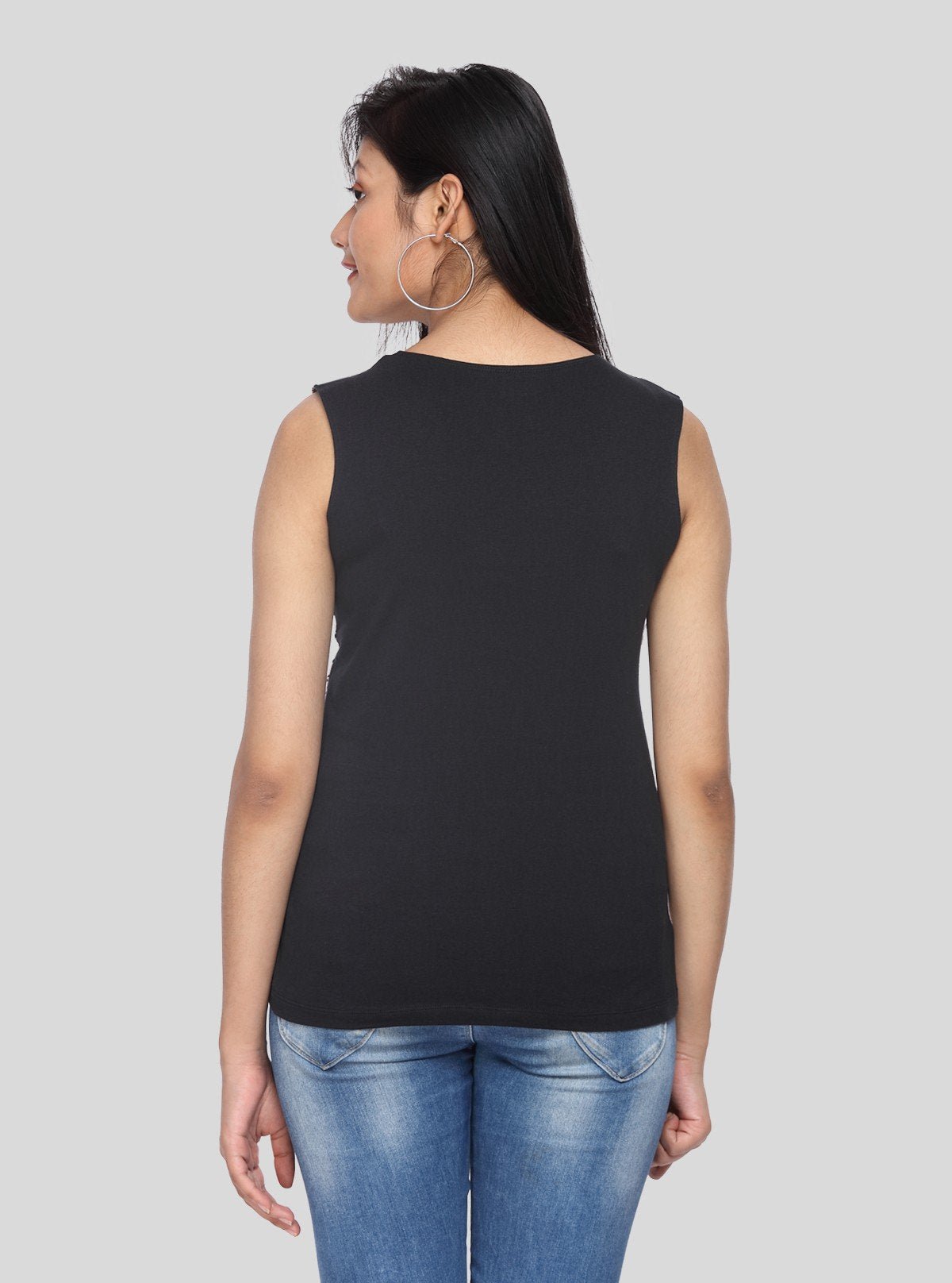 Women’s Pink Printed Sleeveless Cotton Jersey Top – Boer and Fitch - Boer and Fitch