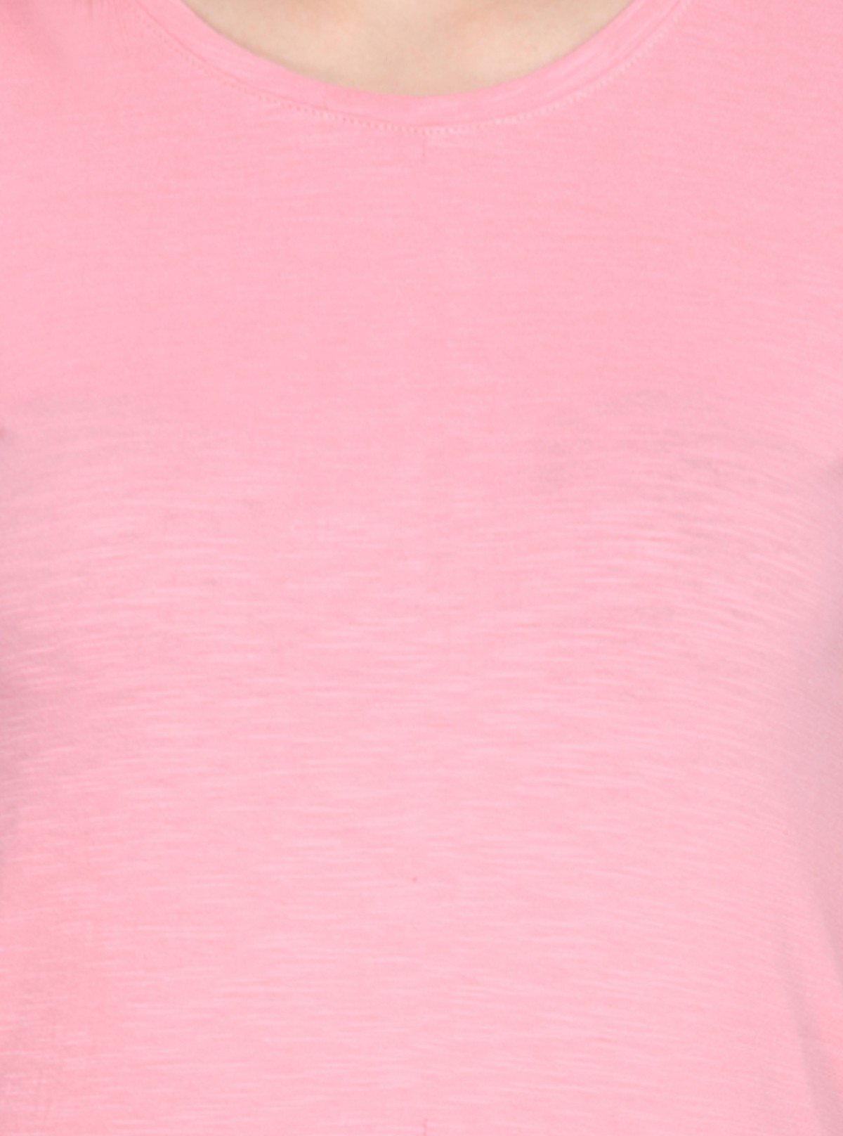 Women's Pink Solid Crew Neck Cotton Slub Jersey Short Sleeve T-Shirt by Boer and Fitch - Boer and Fitch