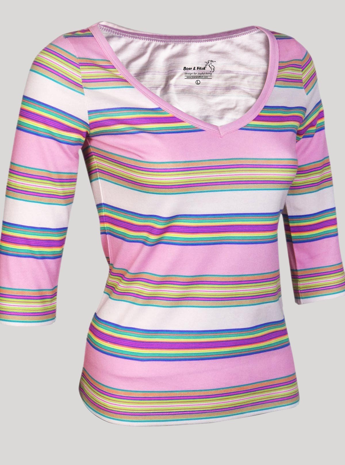 Women’s Pink Striped Cotton Top – Casual Everyday Wear by Boer and Fitch - Boer and Fitch