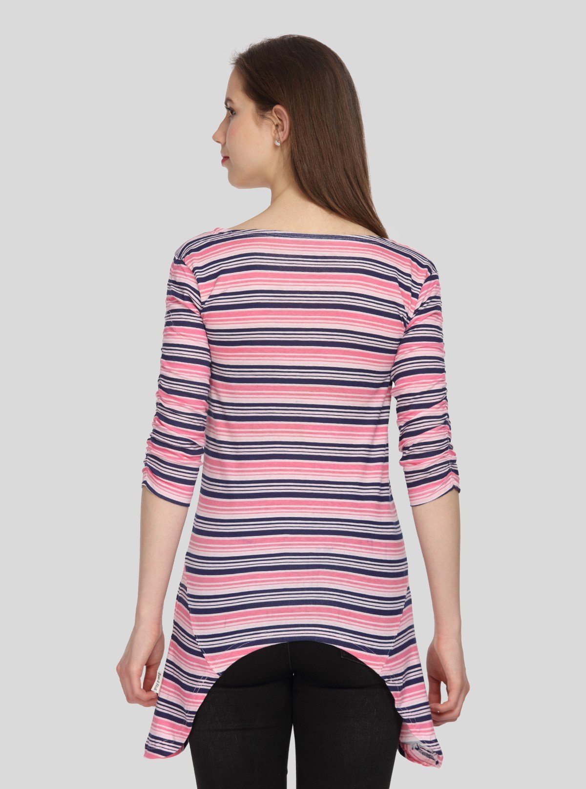 Women's Pink Striped Long Top – Soft, Stylish & Feminine by Boer & Fitch - Boer and Fitch