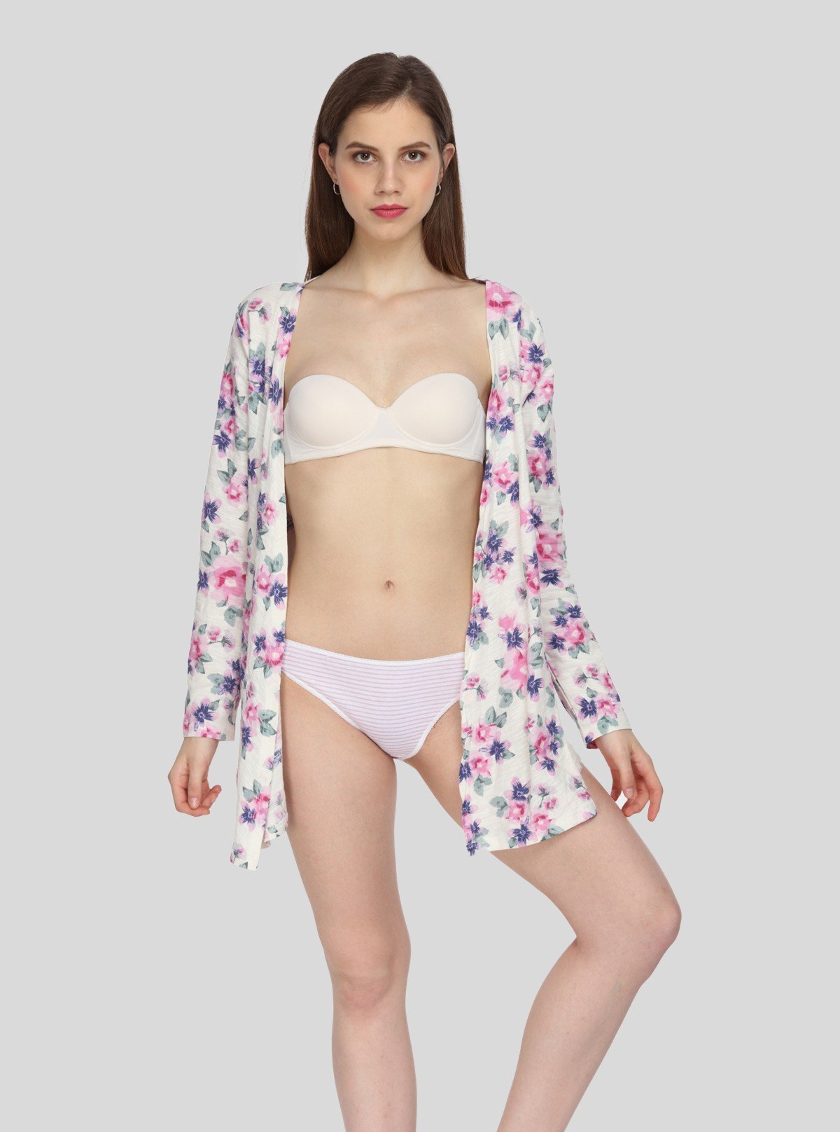 Women's Pink Striped Print Brief – Soft Cotton Mid - Rise Underwear by Boer and Fitch - Boer and Fitch