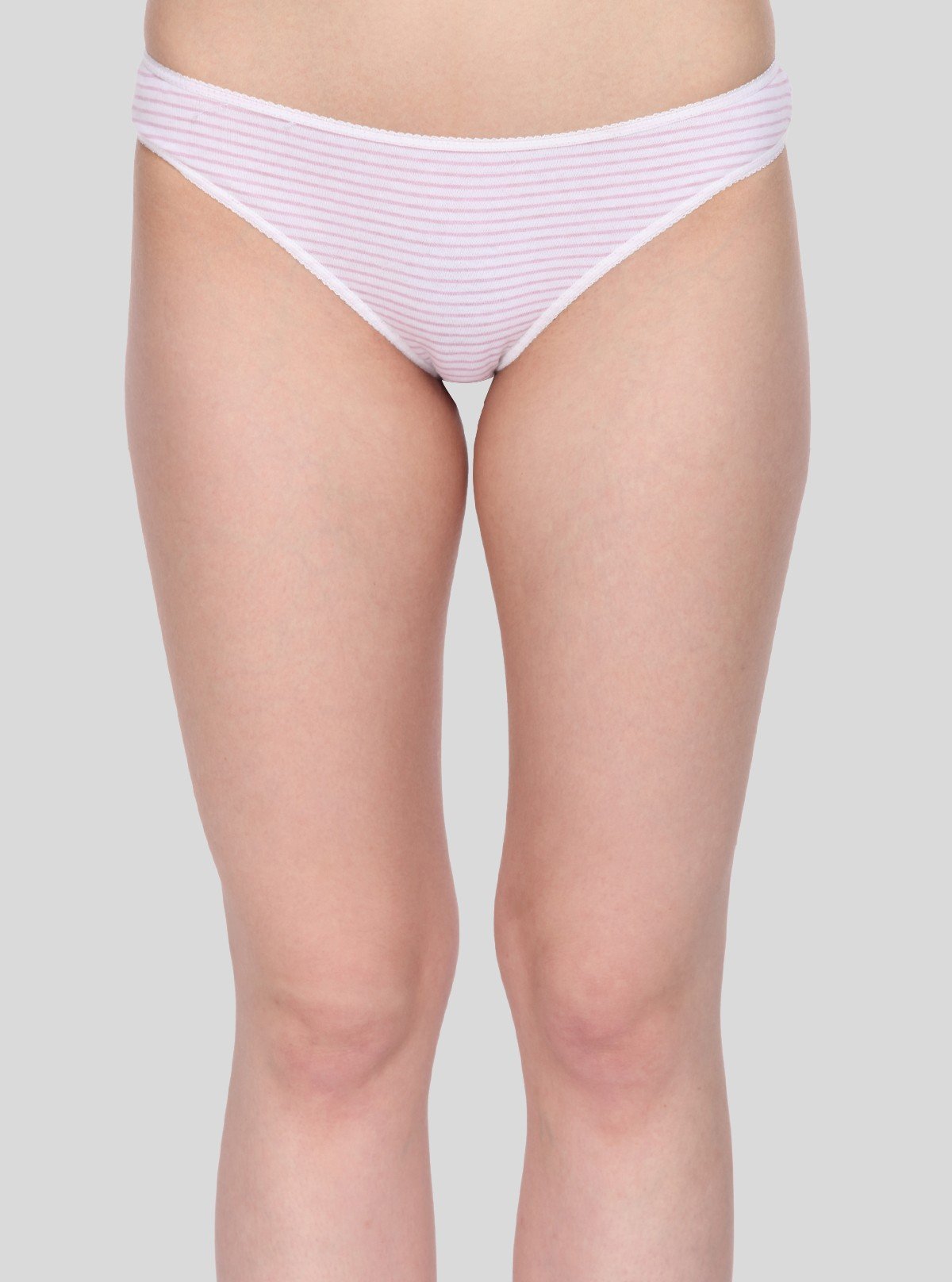 Women's Pink Striped Print Brief – Soft Cotton Mid - Rise Underwear by Boer and Fitch - Boer and Fitch