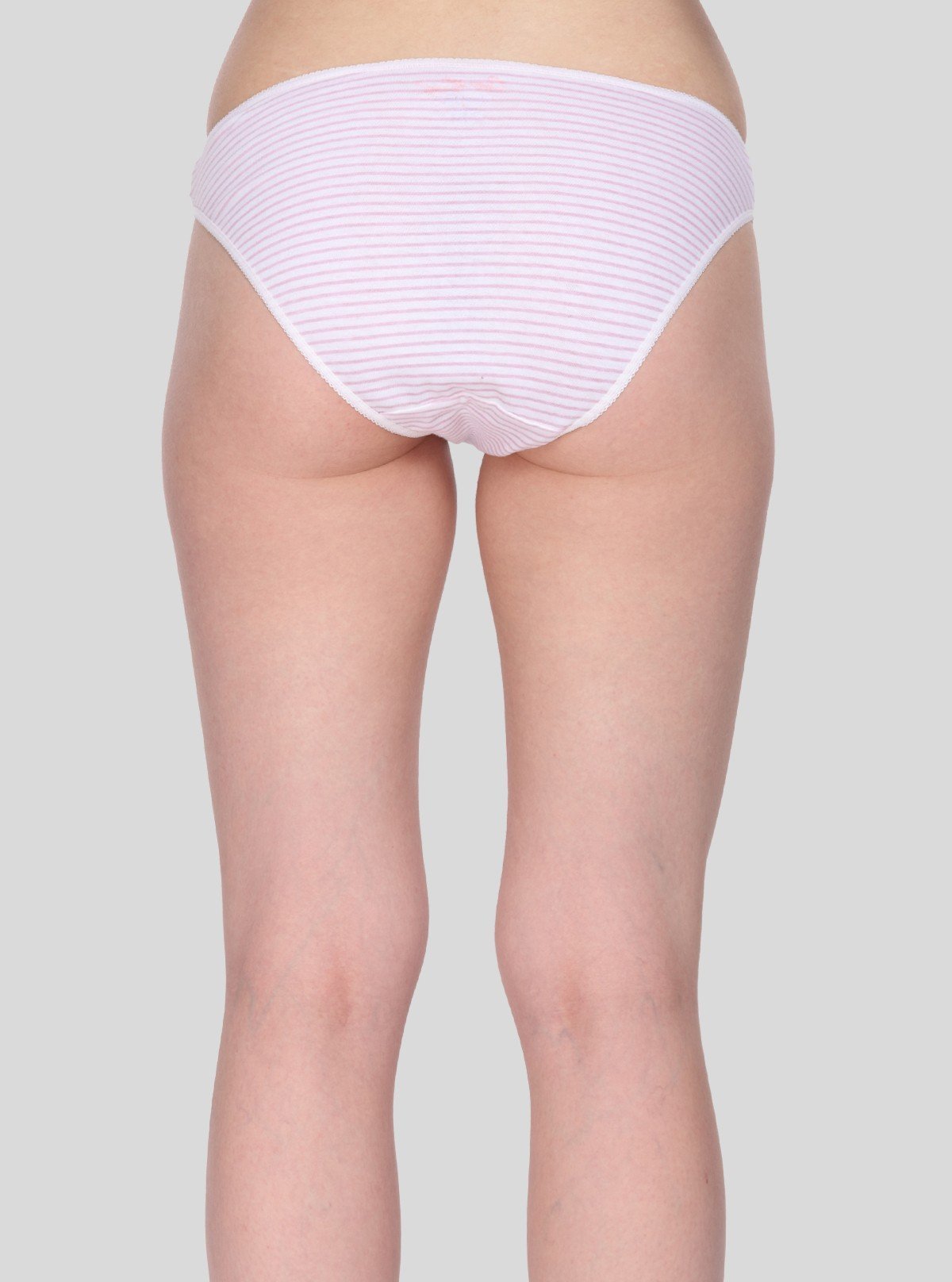 Women's Pink Striped Print Brief – Soft Cotton Mid - Rise Underwear by Boer and Fitch - Boer and Fitch