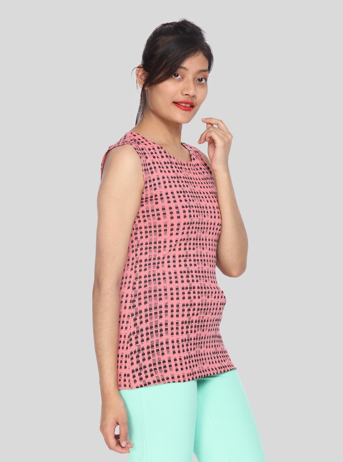 Women’s Pink Symmetrical Square Dotted Top – Boer and Fitch - Boer and Fitch