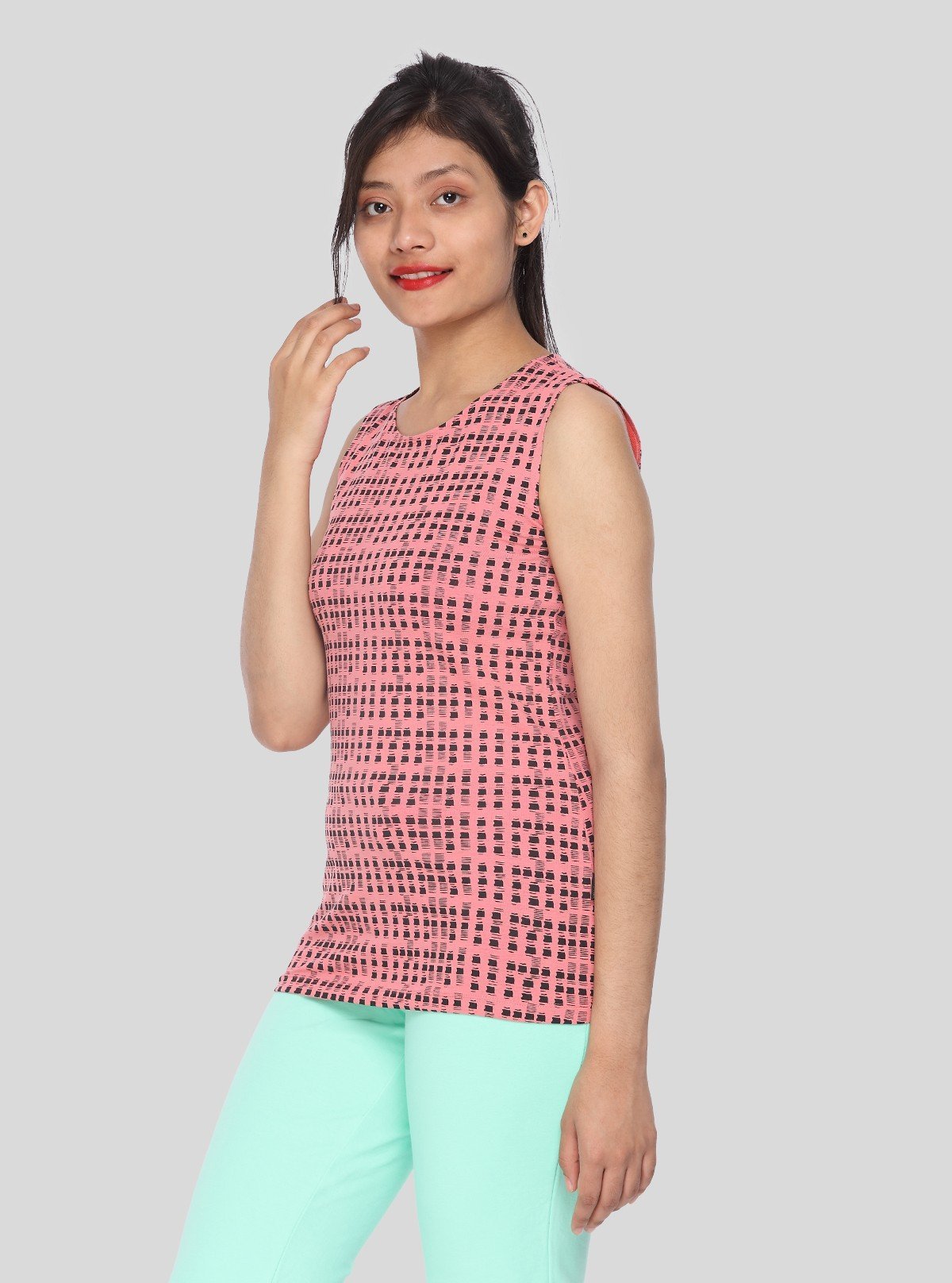 Women’s Pink Symmetrical Square Dotted Top – Boer and Fitch - Boer and Fitch