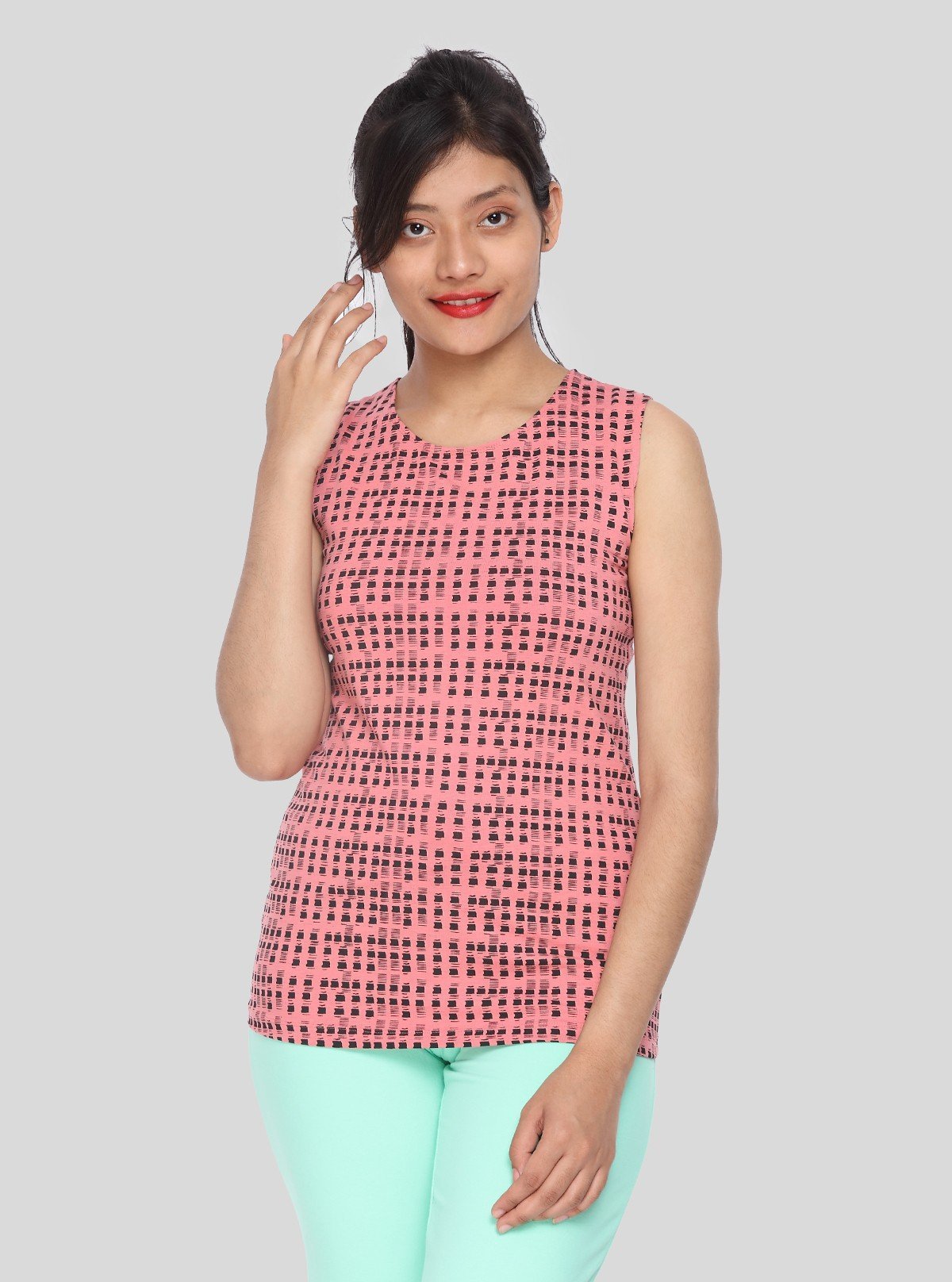 Women’s Pink Symmetrical Square Dotted Top – Boer and Fitch - Boer and Fitch