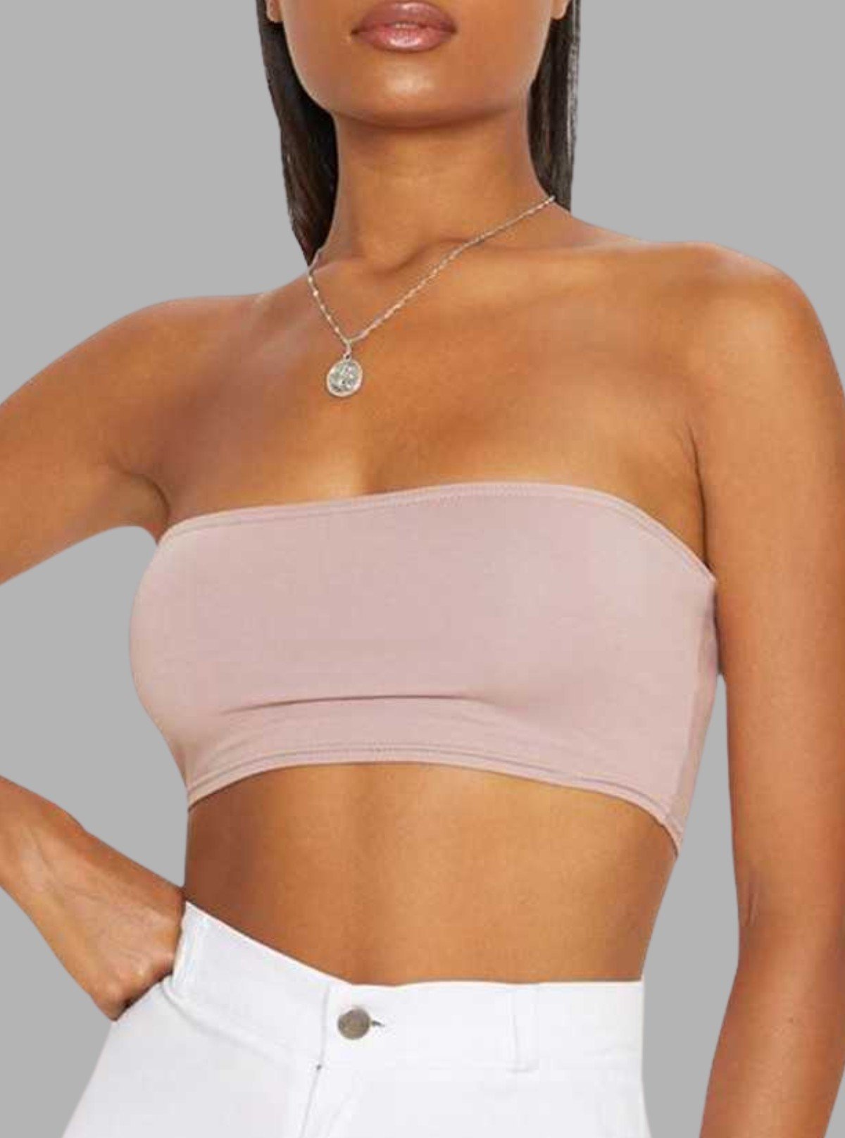 Women’s Pink Tube Bra in Cotton Elastane – Seamless, Soft & Stretchable - Boer and Fitch