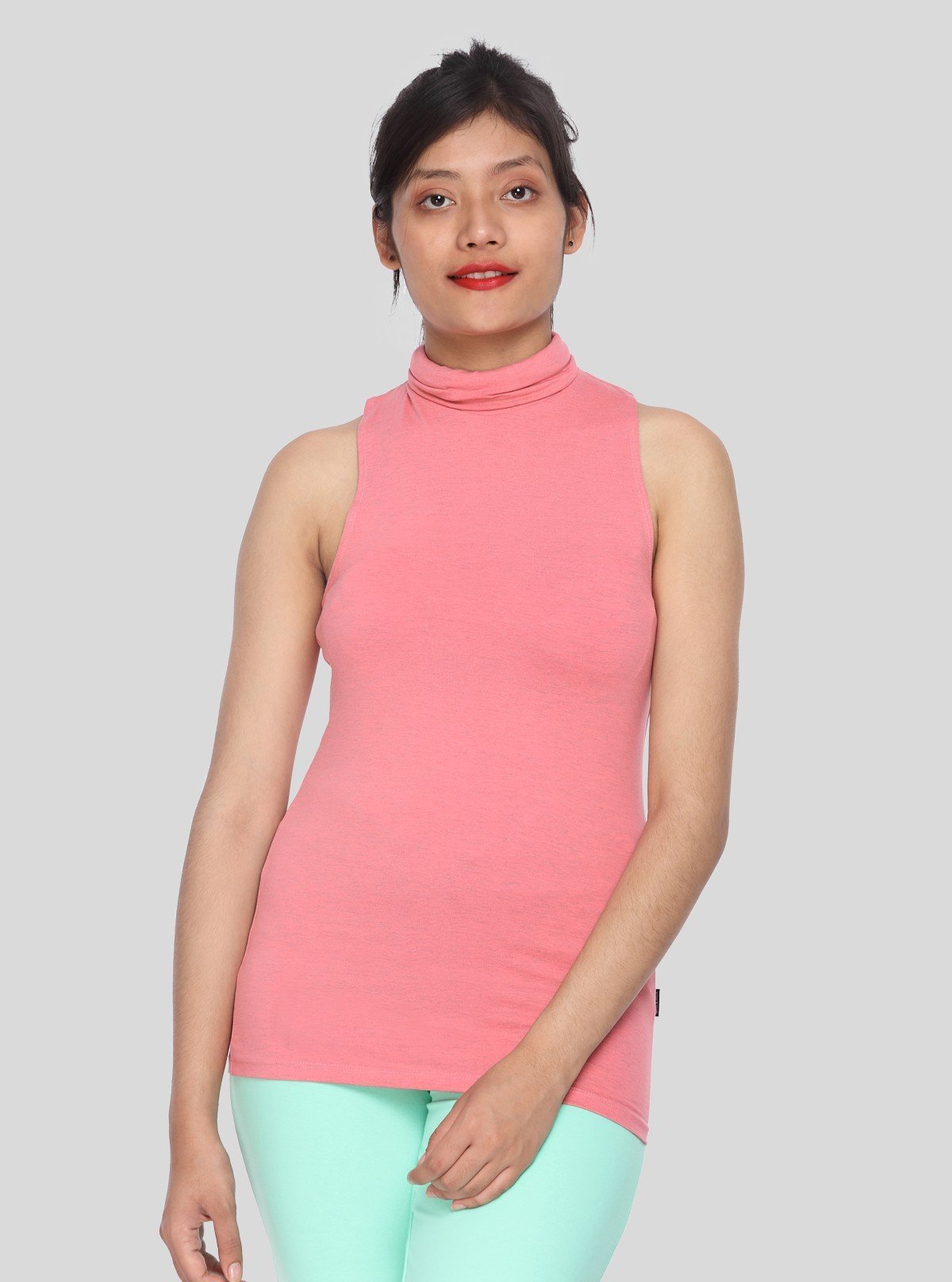 Women’s Pink Turtle Neck Sleeveless Top – Boer and Fitch - Boer and Fitch
