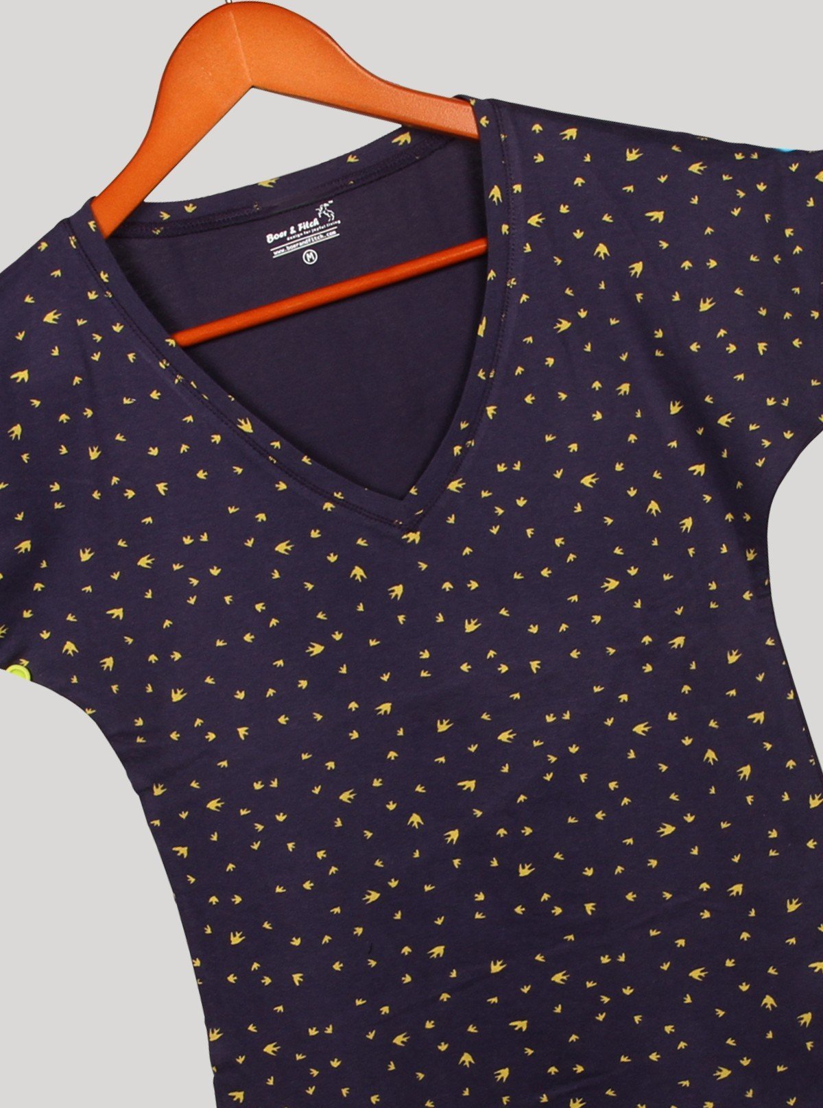 Women’s Printed Navy V - Neck Top – Trendy & Comfortable | Boer & Fitch - Boer and Fitch