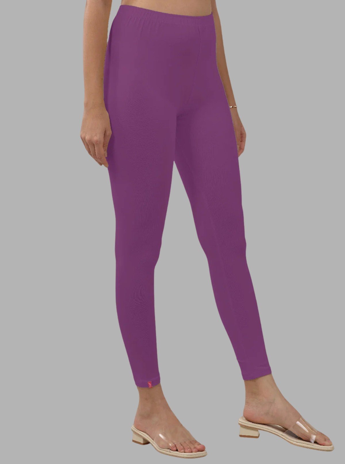 Women's Purple Ankle Legging – Cotton Elastane Feather - Touch Jersey by Boer & Fitch - Boer and Fitch