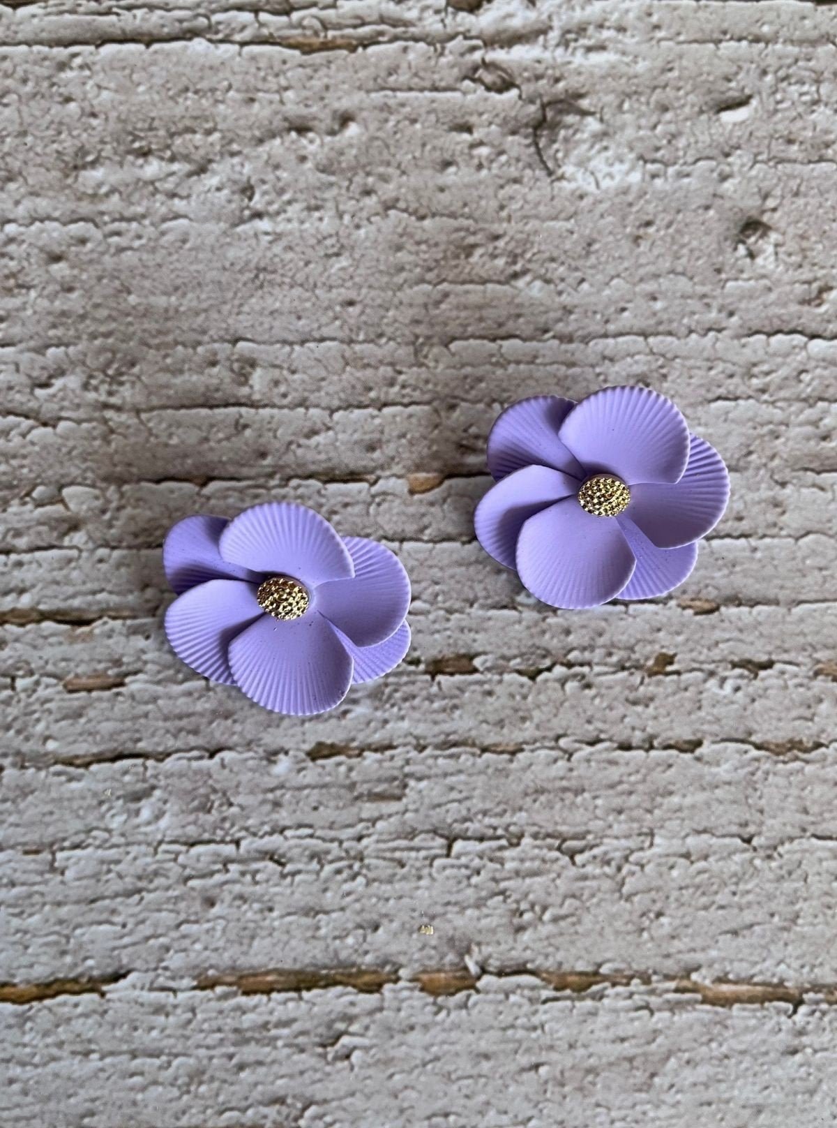 Women’s Purple Floral Stud Earrings – Chic & Feminine Style - Boer and Fitch
