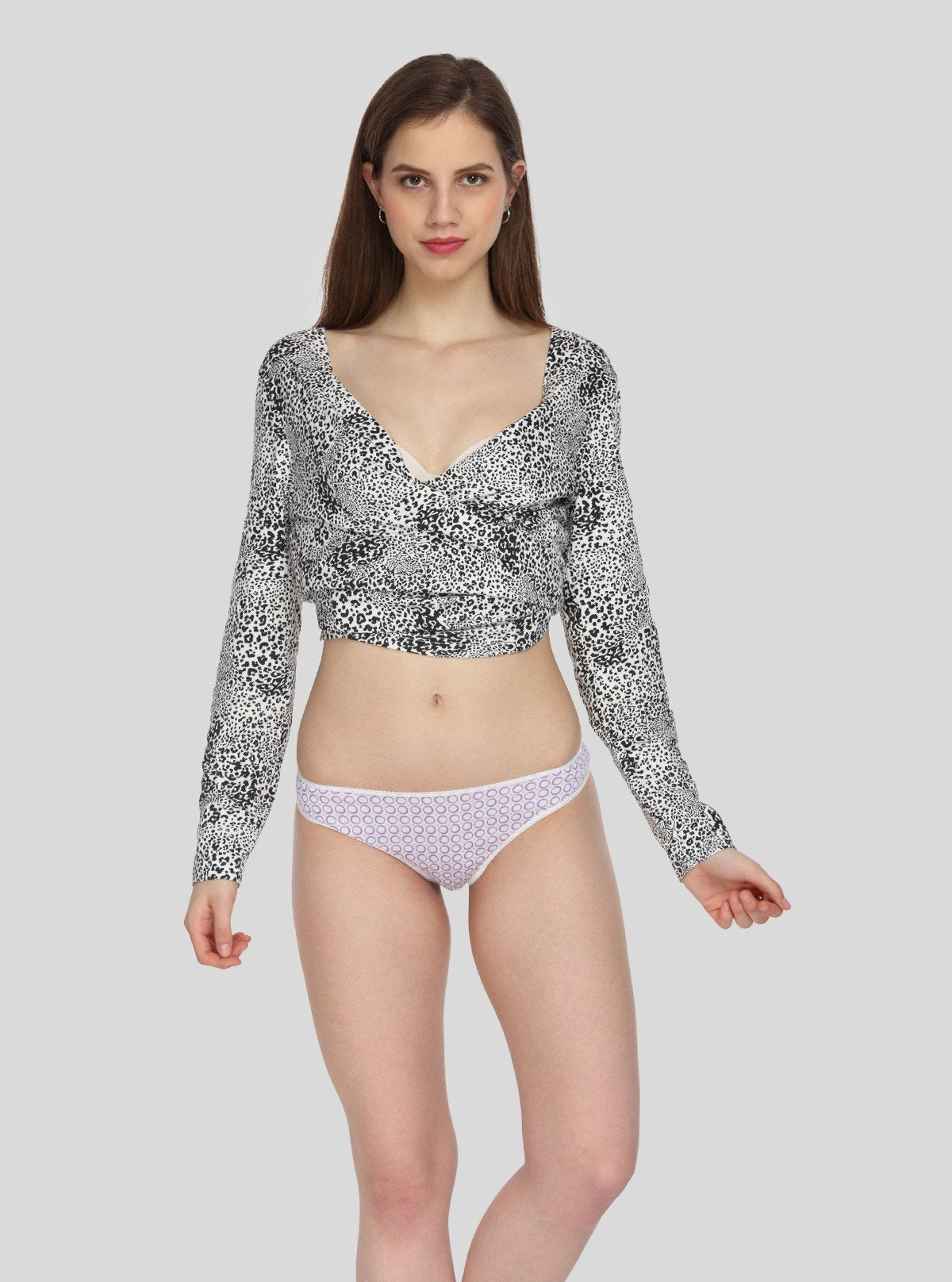 Women’s Purple Stripe Cotton Elastane Brief – Soft Stretch Everyday Comfort - Boer and Fitch