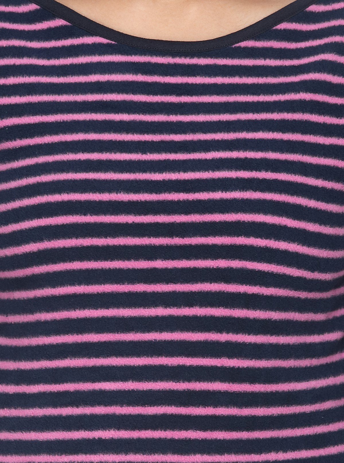 Women’s Purple Striped Cotton Ribbed Sweat Top with Boat Neck – Boer & Fitch - Boer and Fitch
