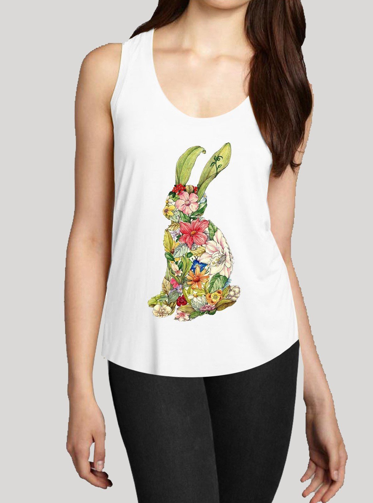 Women’s Rabbit Print Sleeveless T-Shirt – Cute & Comfortable | Boer & Fitch - Boer and Fitch