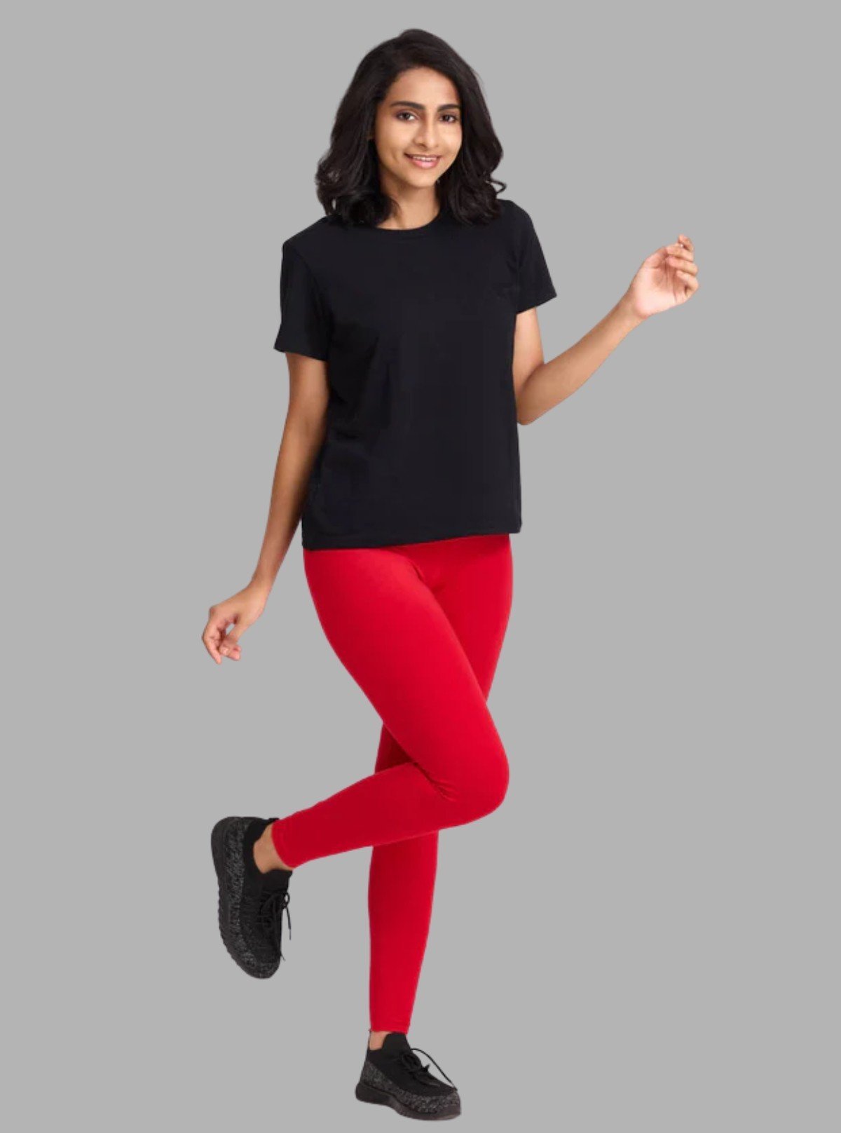 Women's Red Ankle Legging – Ultra - Soft Cotton Stretch Fit by Boer & Fitch - Boer and Fitch
