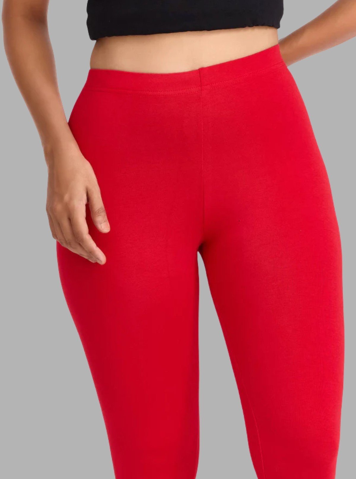 Women's Red Ankle Legging – Ultra - Soft Cotton Stretch Fit by Boer & Fitch - Boer and Fitch