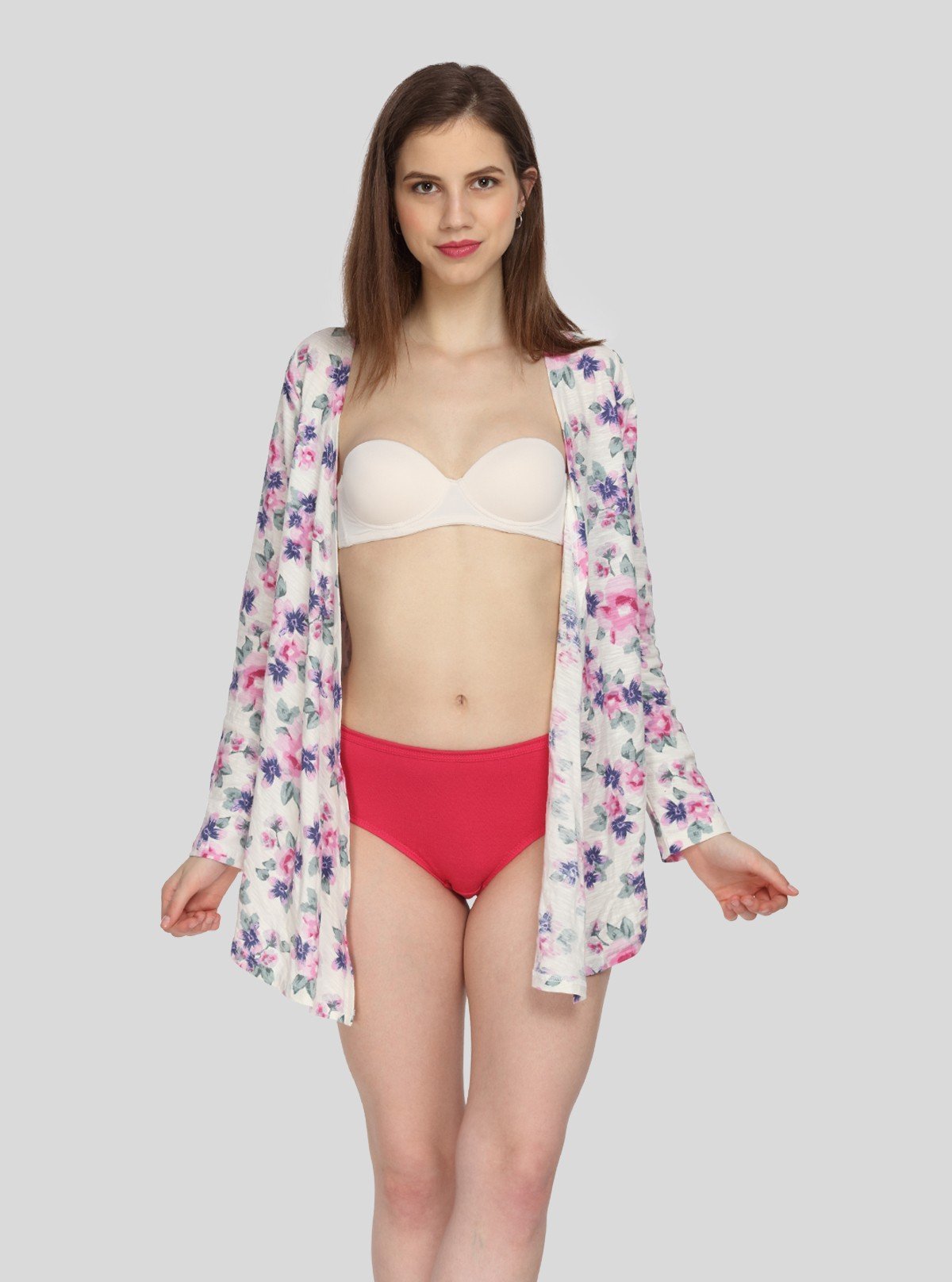 Women’s Red Cotton Elastane Brief – Ultra - Soft Stretch Comfort Fit - Boer and Fitch