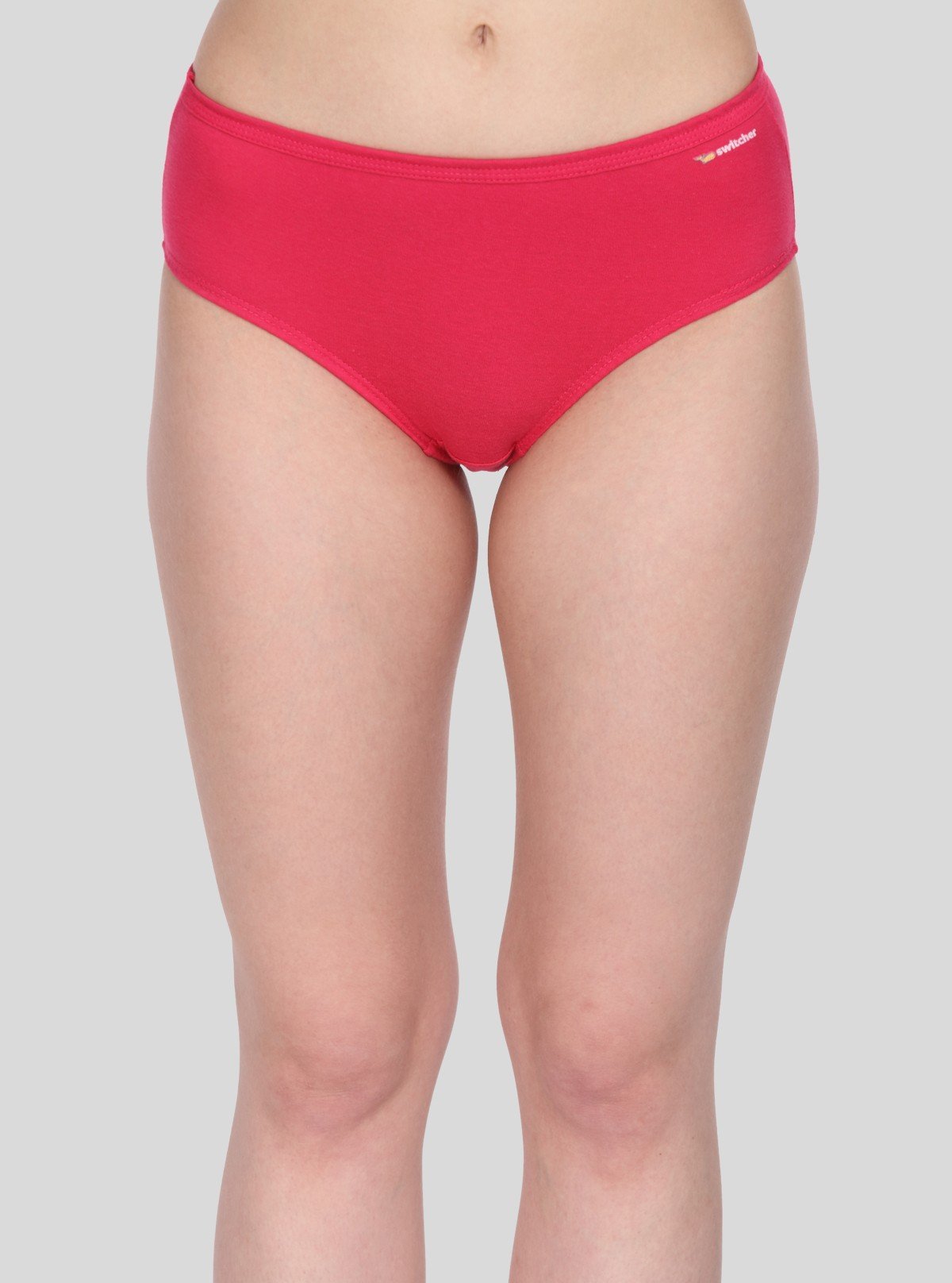 Women’s Red Cotton Elastane Brief – Ultra - Soft Stretch Comfort Fit - Boer and Fitch