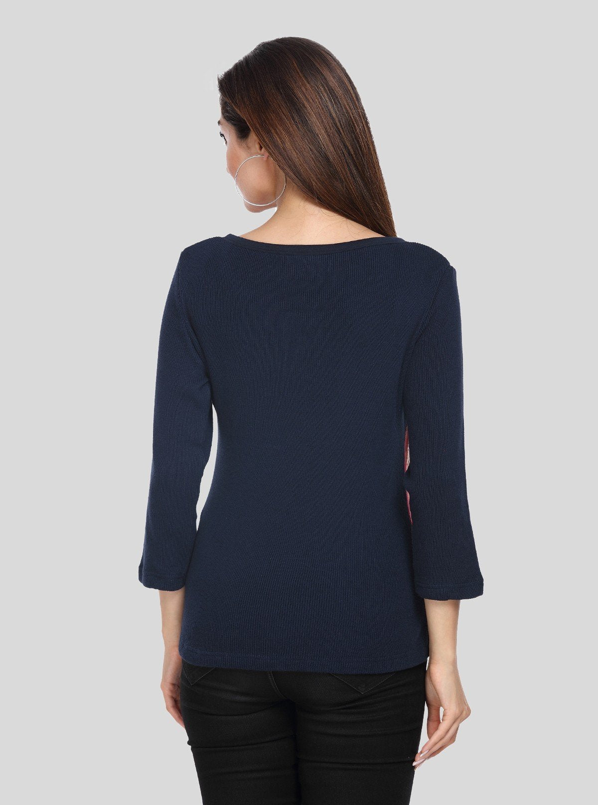 Women’s Red Floral Cotton Ribbed Sweat Top with Boat Neck – Boer & Fitch - Boer and Fitch