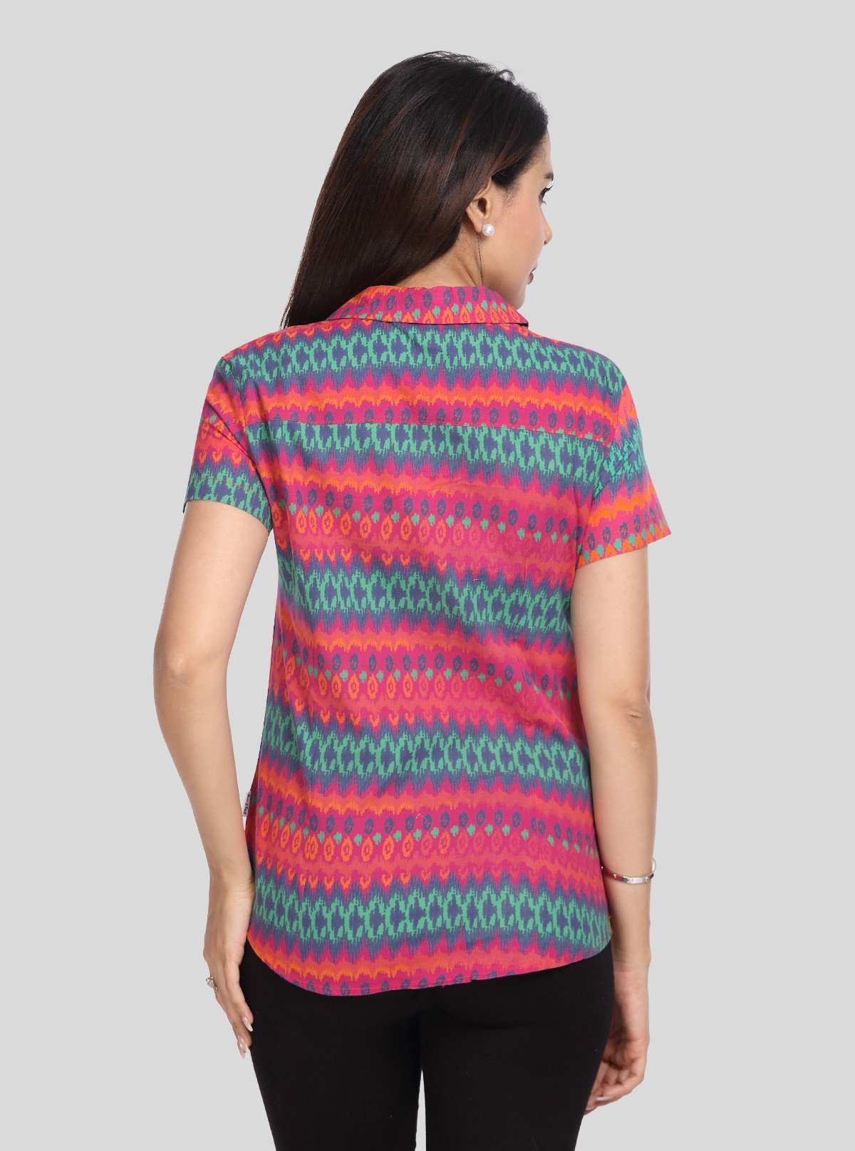 Women’s Red Graphic Print Short Sleeve Shirt – Boer and Fitch - Boer and Fitch