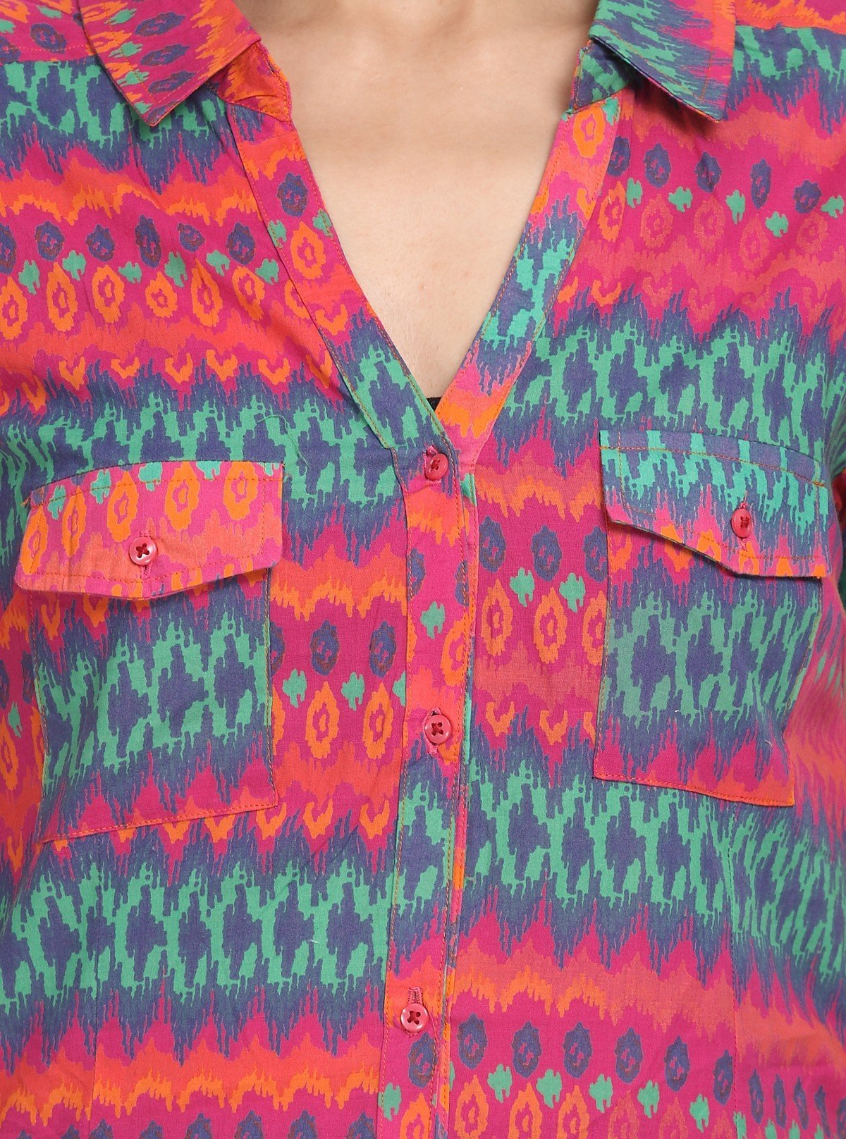 Women’s Red Graphic Print Short Sleeve Shirt – Boer and Fitch - Boer and Fitch