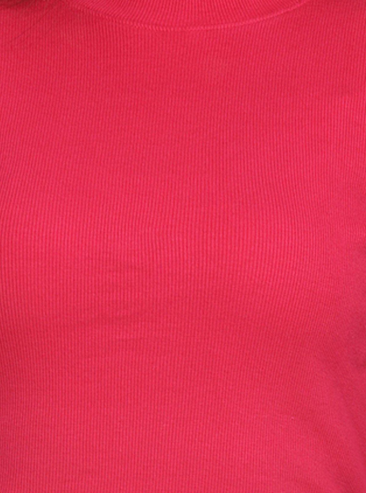 Women's Red High Neck Long Sleeve Ribbed Dress in Cotton Elastane - Boer and Fitch