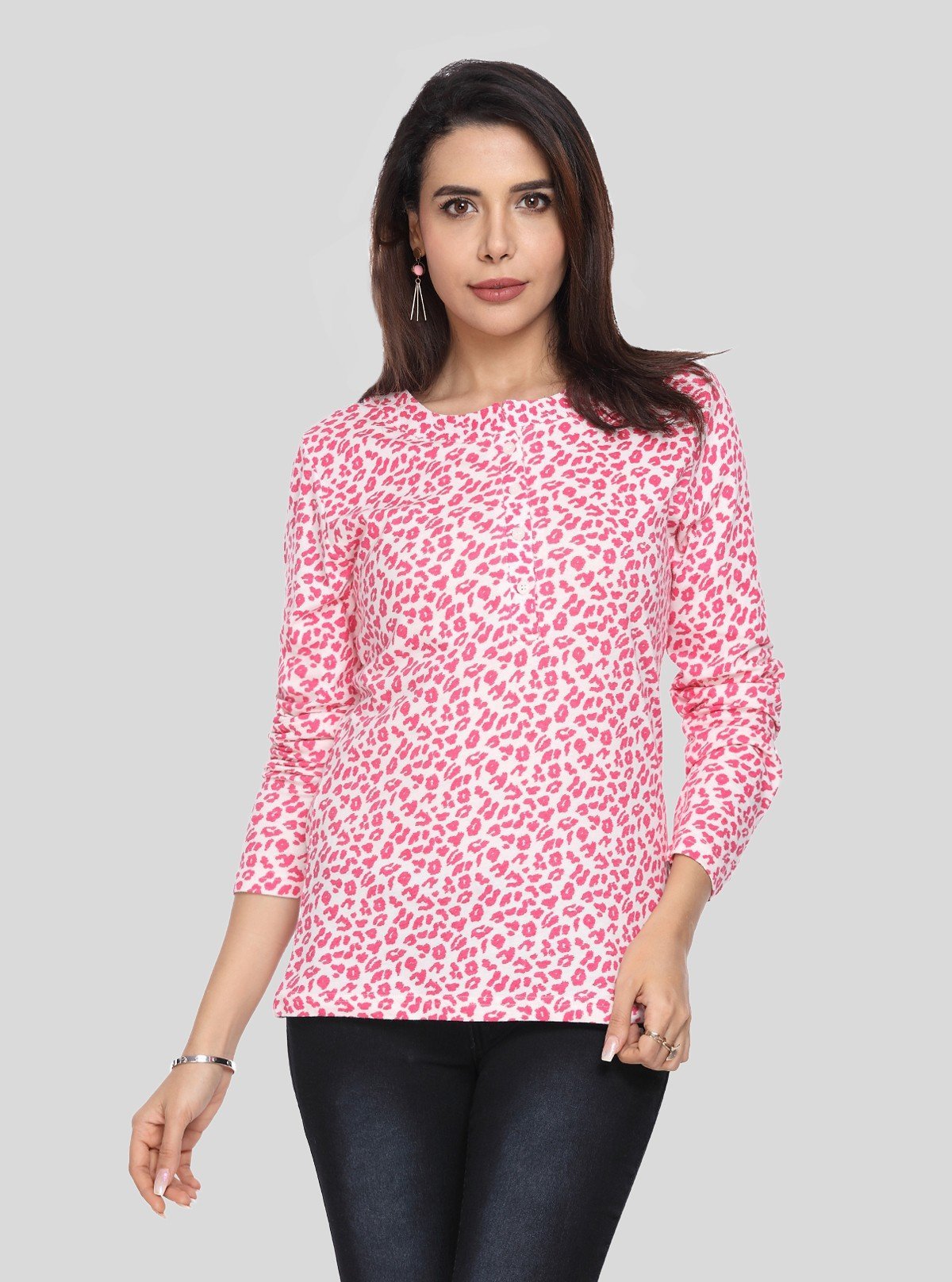 Women's Red Printed Full Sleeve Top – Bold Style with All - Day Comfort - Boer and Fitch