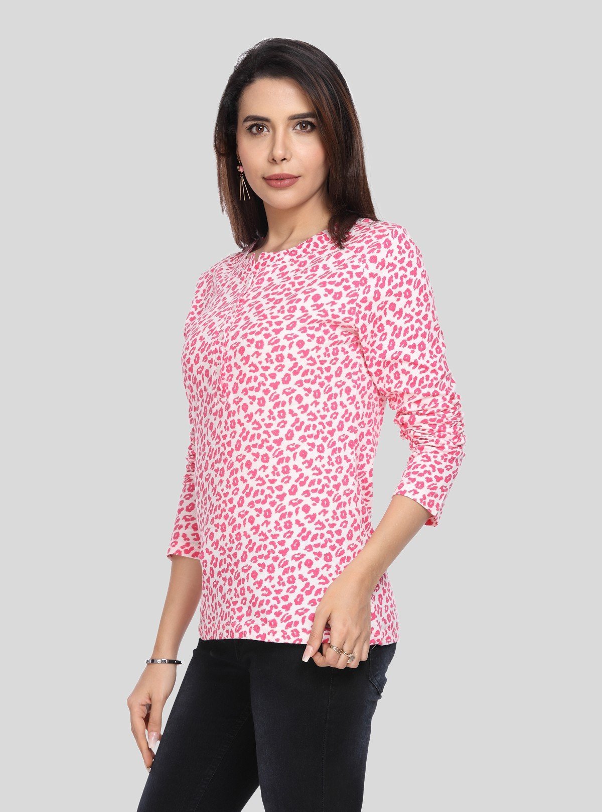Women's Red Printed Full Sleeve Top – Bold Style with All - Day Comfort - Boer and Fitch