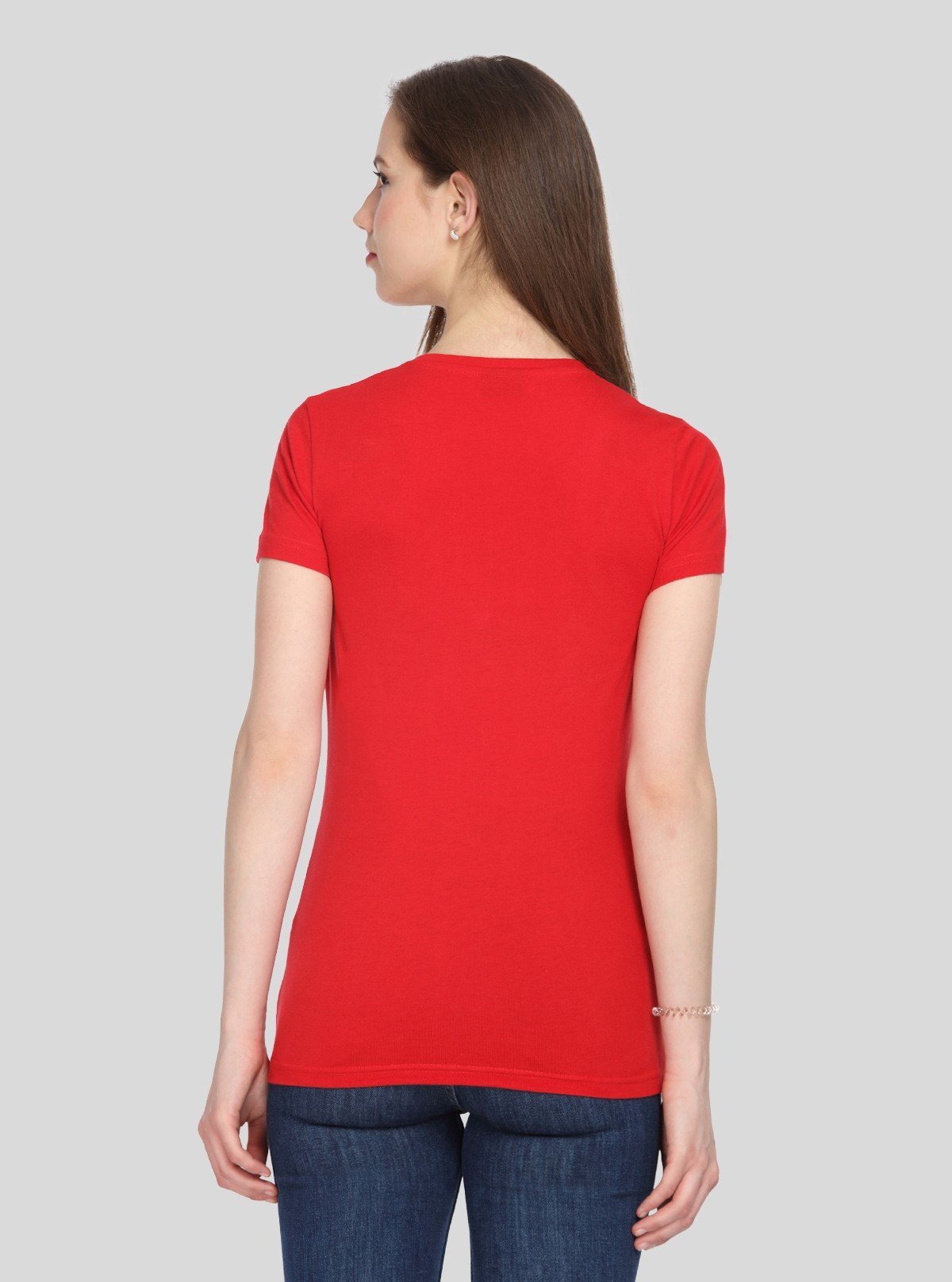Women’s Red V Neck Short Sleeve Cotton Jersey T-Shirt by Boer and Fitch - Boer and Fitch