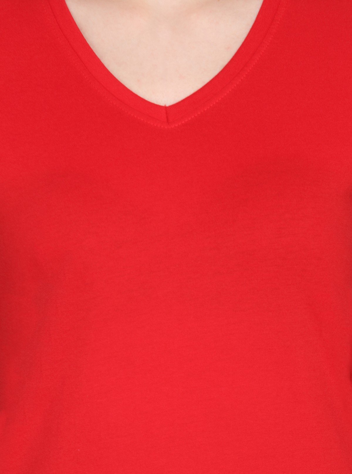 Women’s Red V Neck Short Sleeve Cotton Jersey T-Shirt by Boer and Fitch - Boer and Fitch