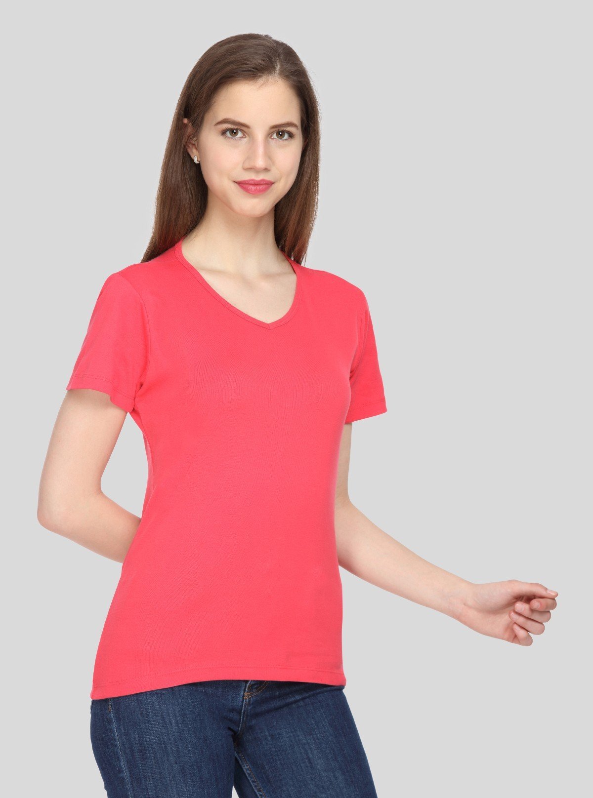 Women’s Roseberry V Neck Short Sleeve Cotton Jersey T-Shirt by Boer and Fitch - Boer and Fitch