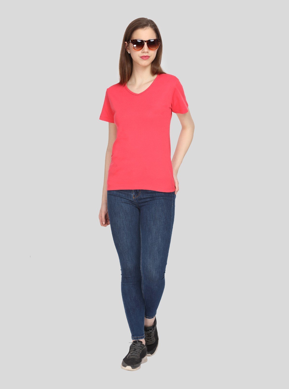 Women’s Roseberry V Neck Short Sleeve Cotton Jersey T-Shirt by Boer and Fitch - Boer and Fitch