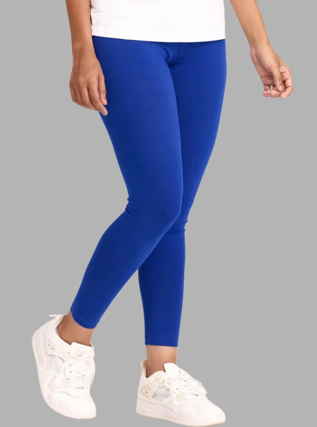 Women's Royal Blue Ankle Legging – Cotton Elastane Feather Touch by Boer & Fitch - Boer and Fitch