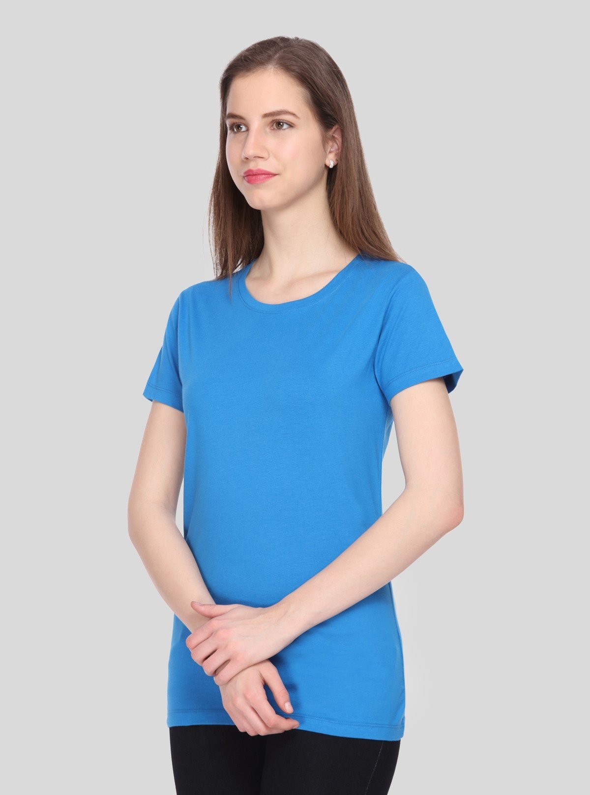 Women's Royal Blue Crew Neck Cotton Jersey Short Sleeve T-Shirt by Boer and Fitch - Boer and Fitch