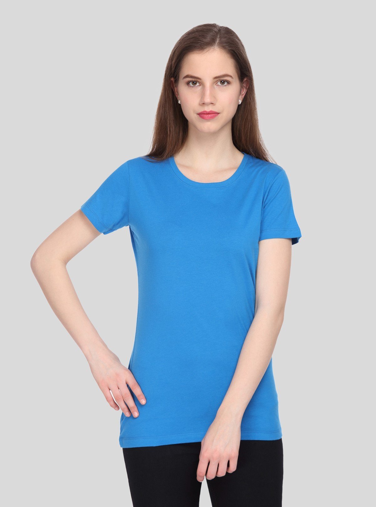 Women's Royal Blue Crew Neck Cotton Jersey Short Sleeve T-Shirt by Boer and Fitch - Boer and Fitch
