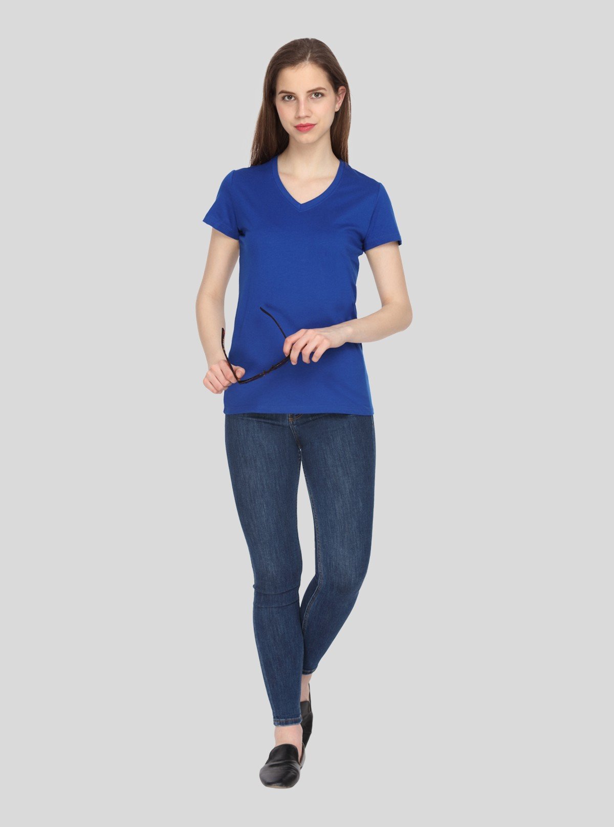 Women’s Royal Blue V - Neck T-Shirt – Casual Cotton Tee | Boer & Fitch - Boer and Fitch