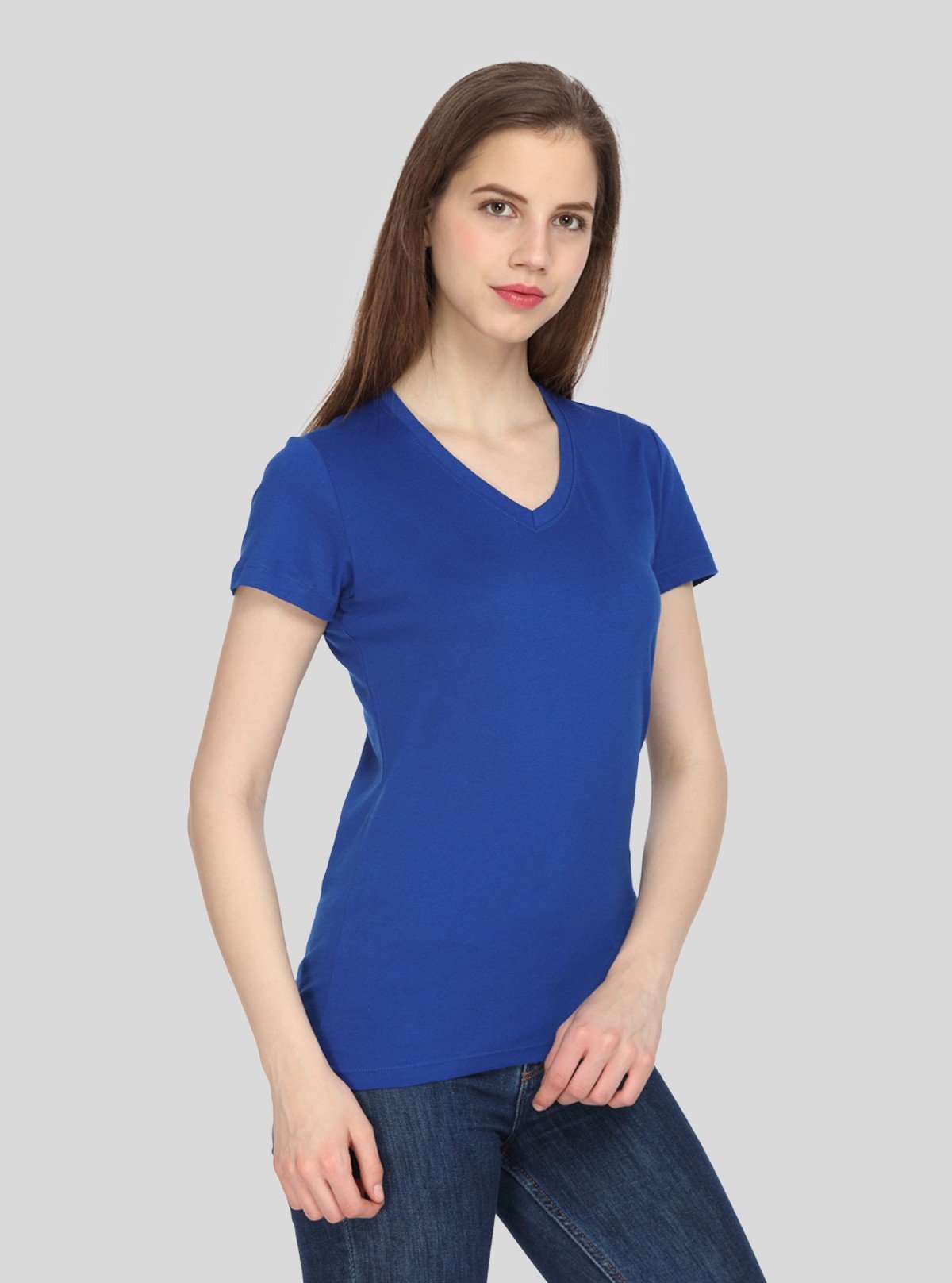 Women’s Royal Blue V - Neck T-Shirt – Casual Cotton Tee | Boer & Fitch - Boer and Fitch
