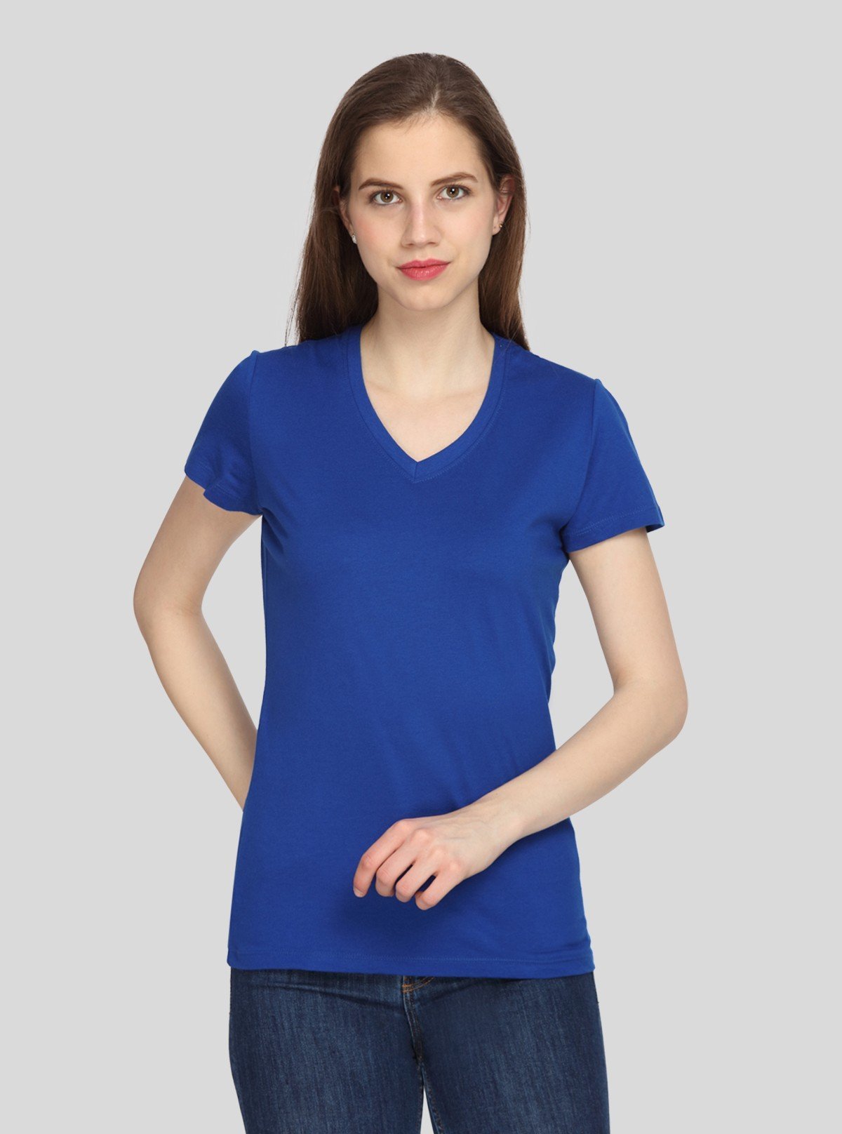 Women’s Royal Blue V - Neck T-Shirt – Casual Cotton Tee | Boer & Fitch - Boer and Fitch