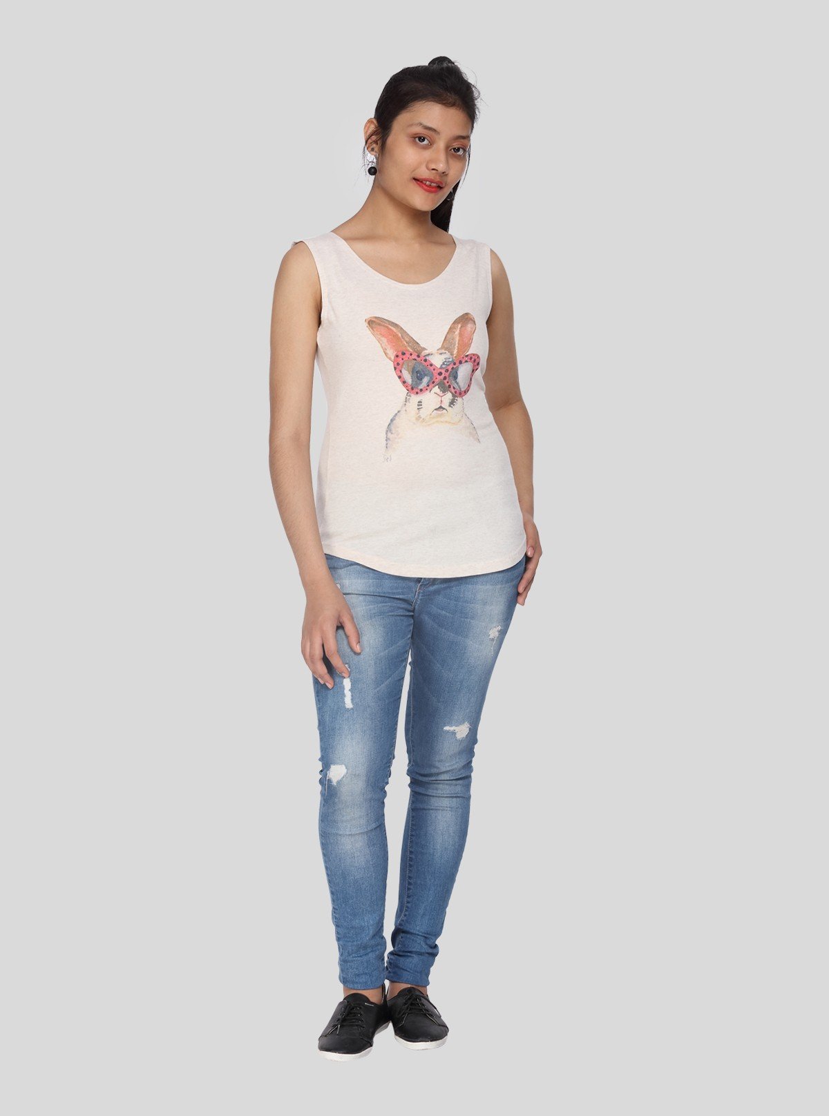 Women’s Sandal Melange Rabbit Print Top – Stylish Casual Wear by Boer and Fitch - Boer and Fitch