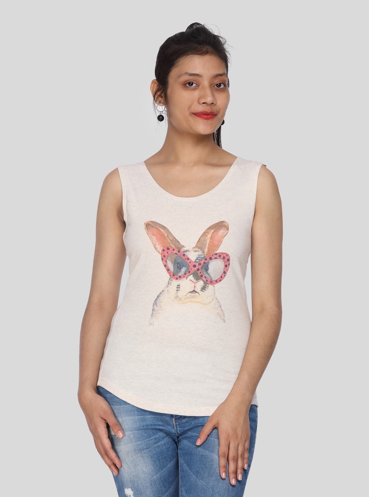 Women’s Sandal Melange Rabbit Print Top – Stylish Casual Wear by Boer and Fitch - Boer and Fitch