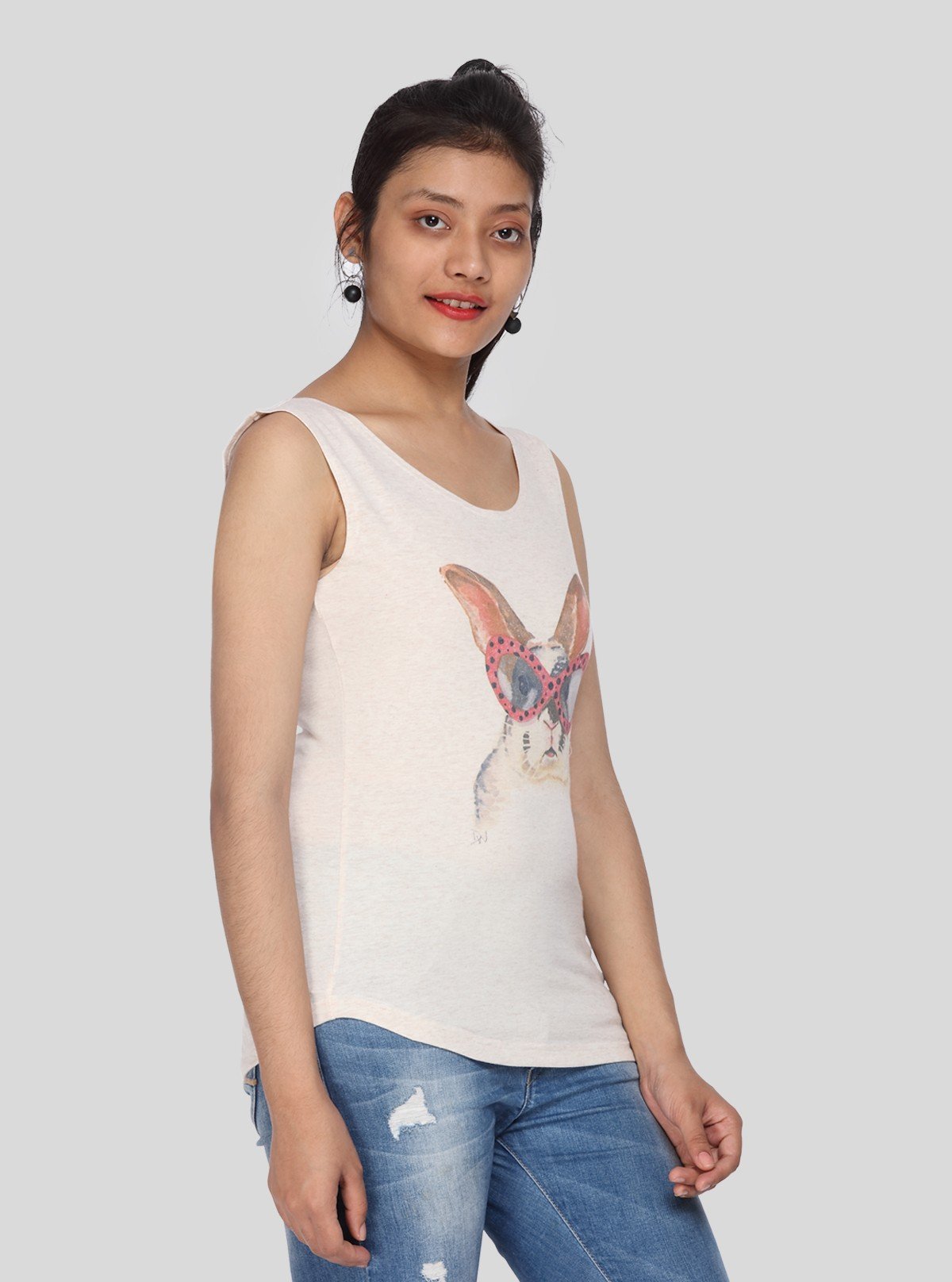 Women’s Sandal Melange Rabbit Print Top – Stylish Casual Wear by Boer and Fitch - Boer and Fitch