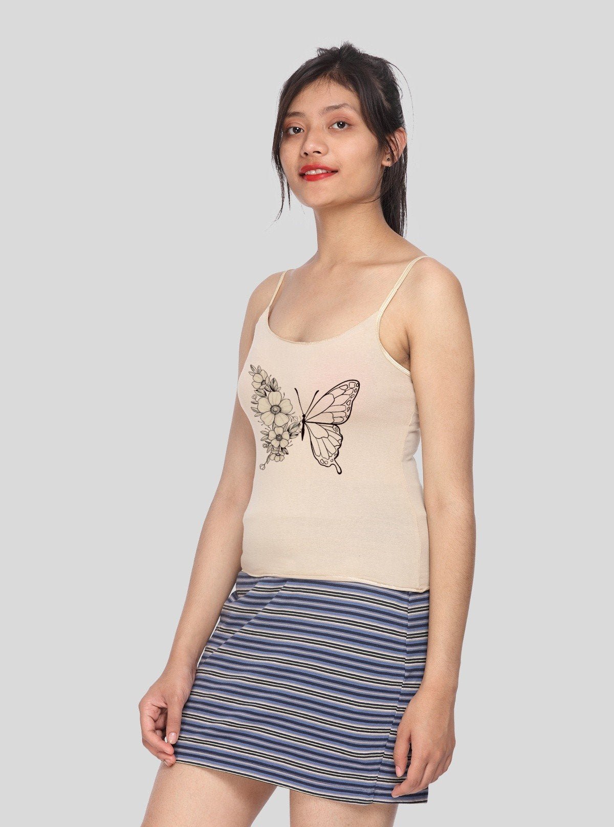 Women’s Sandal Spaghetti Top with Chest Print – Soft & Stylish | Boer & Fitch - Boer and Fitch