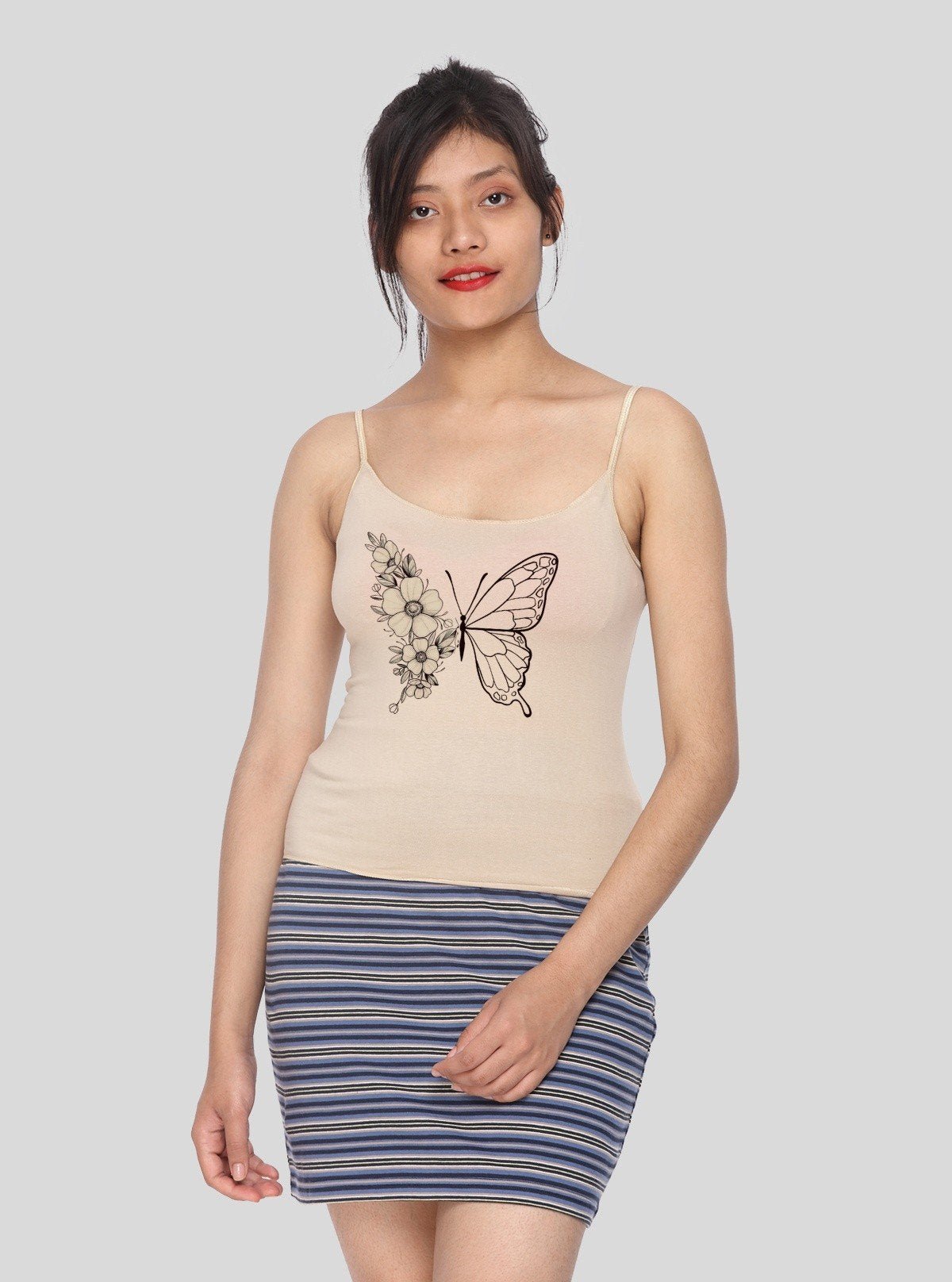 Women’s Sandal Spaghetti Top with Chest Print – Soft & Stylish | Boer & Fitch - Boer and Fitch